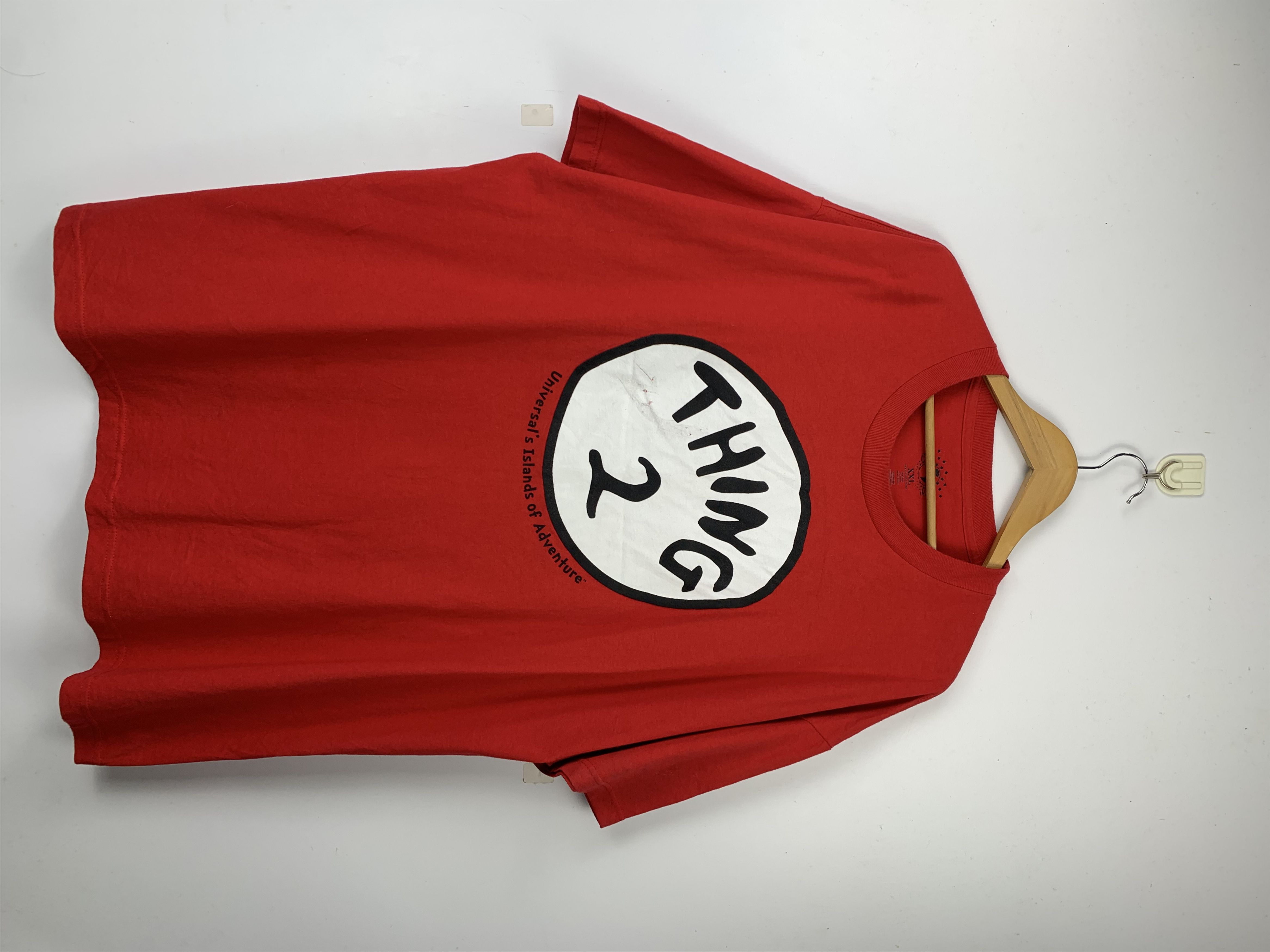 image of Universal Studios x Vintage Universal Studio Dr Seuss T Shirt in Red, Men's (Size Large)