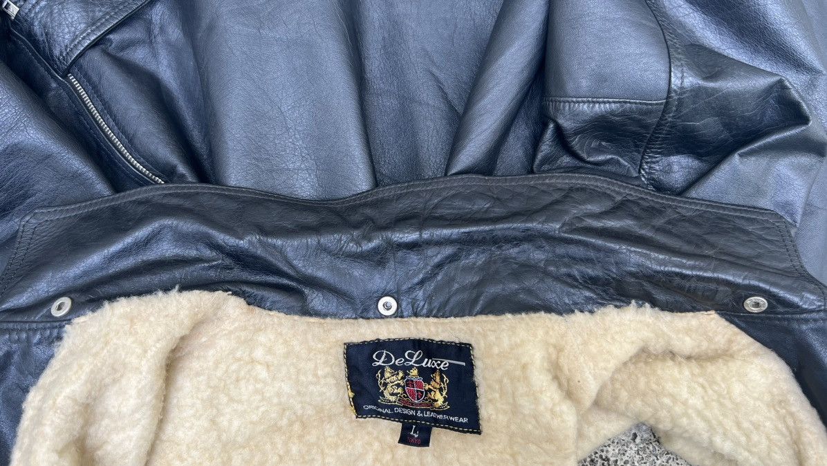 Deluxeware × Vintage Vintage Deluxe Japan Fade Black Leather Sherpa Jacket Size US M / EU 48-50 / 2 - 24 Thumbnail