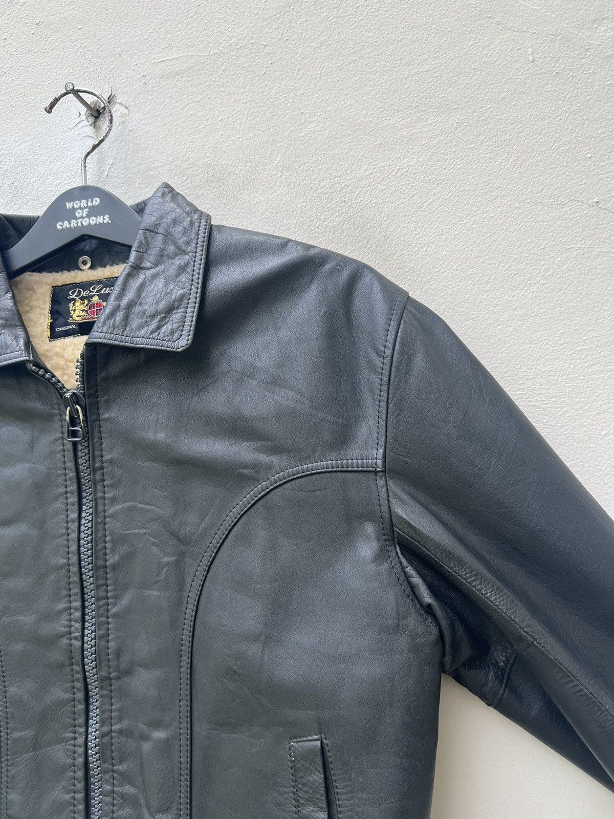 Deluxeware × Vintage Vintage Deluxe Japan Fade Black Leather Sherpa Jacket Size US M / EU 48-50 / 2 - 8 Thumbnail
