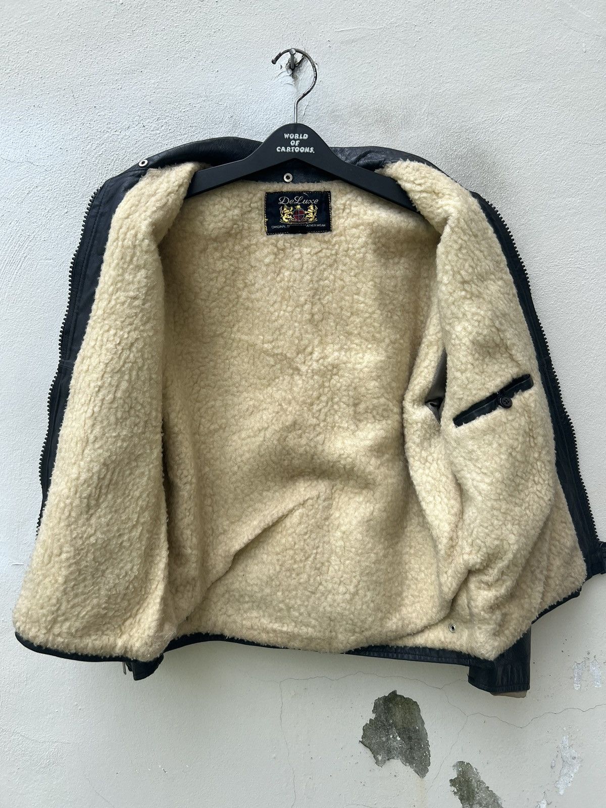 Deluxeware × Vintage Vintage Deluxe Japan Fade Black Leather Sherpa Jacket Size US M / EU 48-50 / 2 - 12 Thumbnail