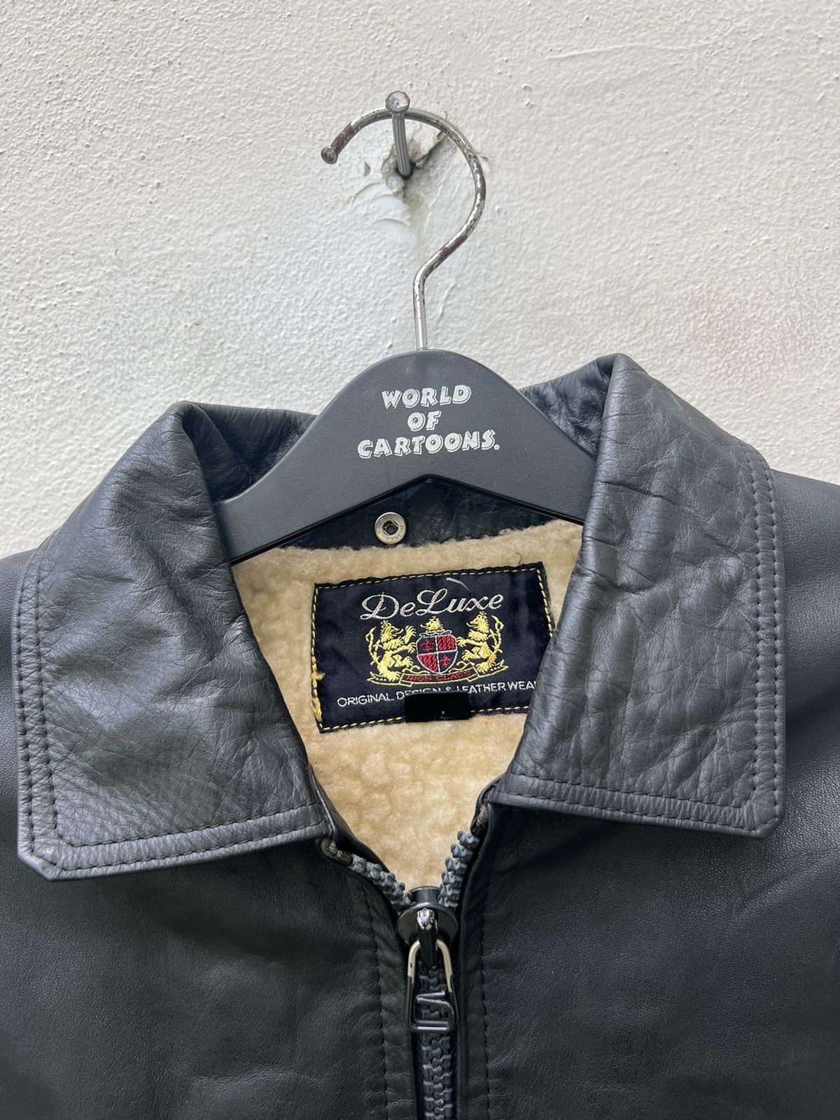 Deluxeware × Vintage Vintage Deluxe Japan Fade Black Leather Sherpa Jacket Size US M / EU 48-50 / 2 - 7 Thumbnail