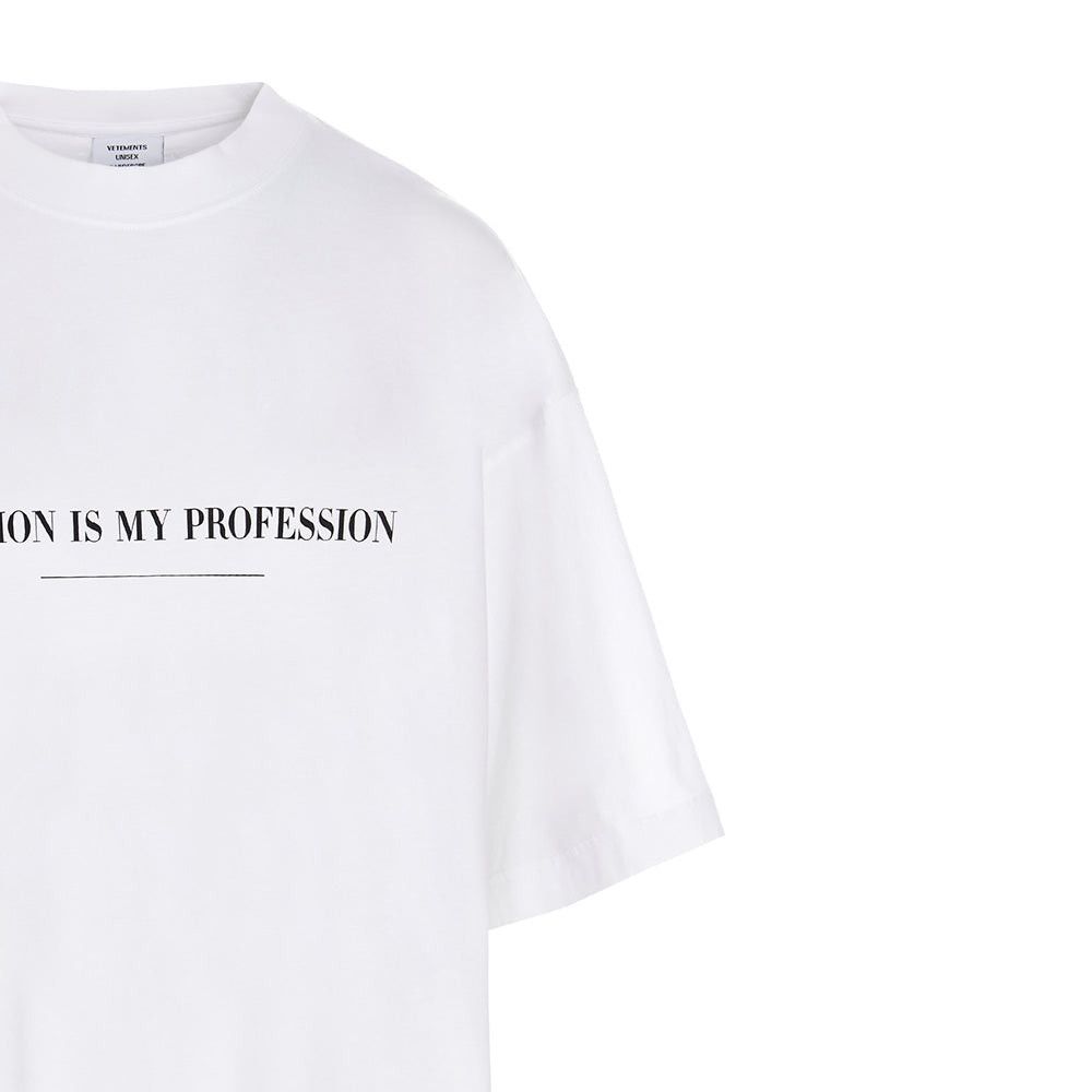 Vetements Vetements Women's Cotton 'Fashion is my Profession' T-Shirt Size S / US 4 / IT 40 - 4 Thumbnail