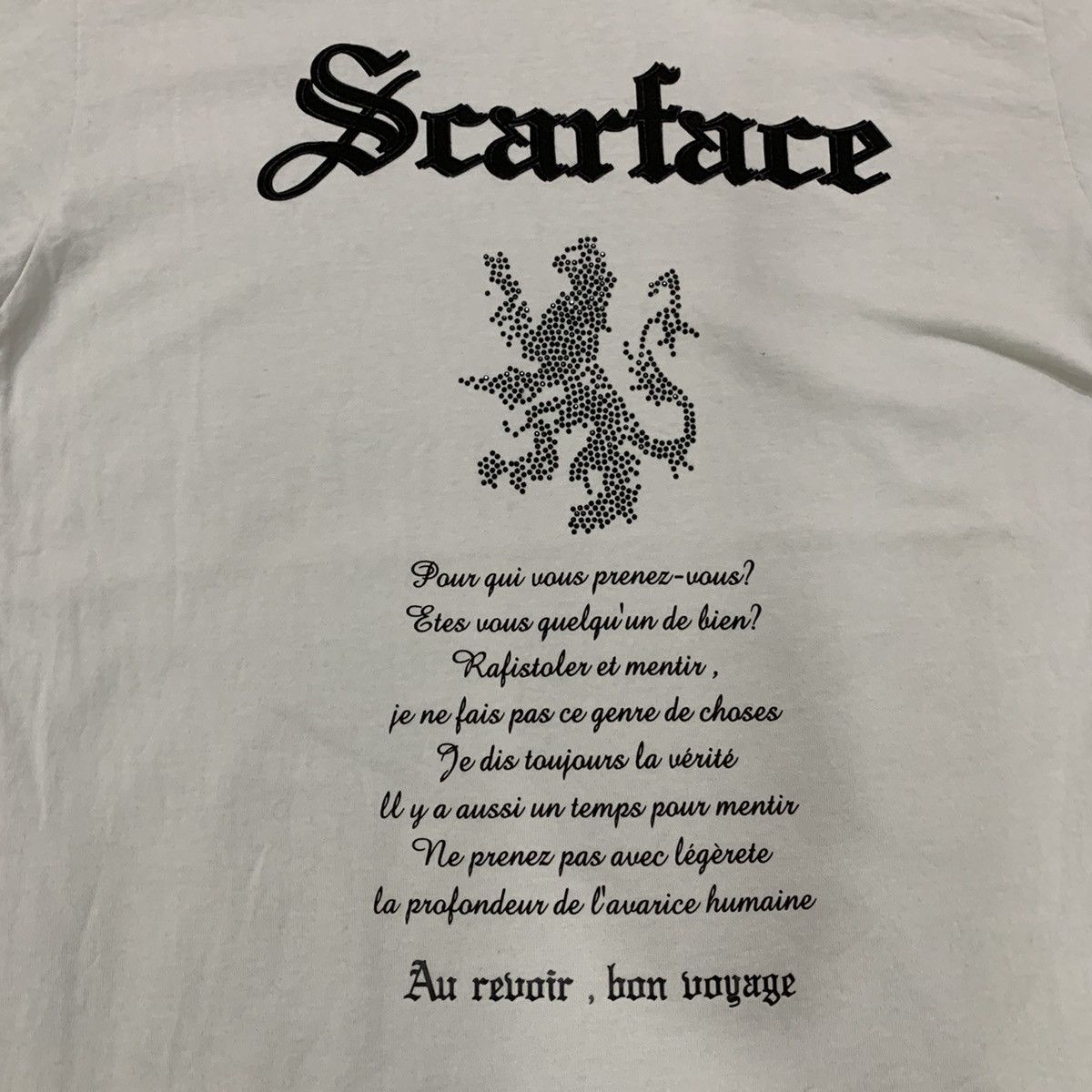 Japanese Brand ELLE HOMME Scarface Swarovski BigLogo Poem Luxury Tee Shirt Size S / US 4 / IT 40 - 3 Thumbnail