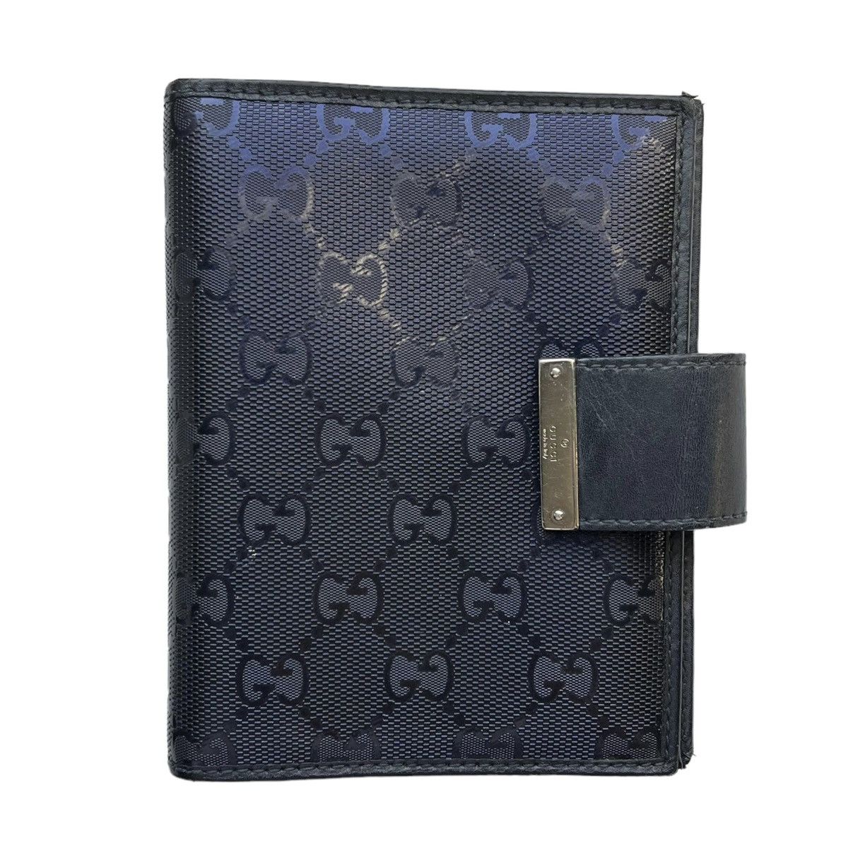 image of Gucci Monogram Imprime Agenda Cover Wallet in Blue, Men's