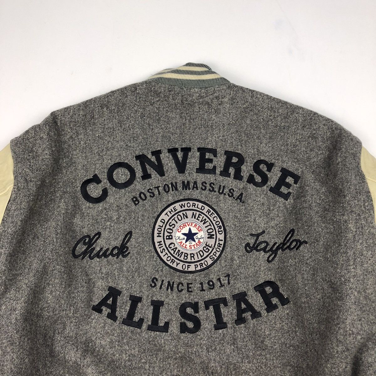 Converse × Vintage Vintage CONVERSE big logo embroidery leather sleeve varsity Size US L / EU 52-54 / 3 - 3 Thumbnail