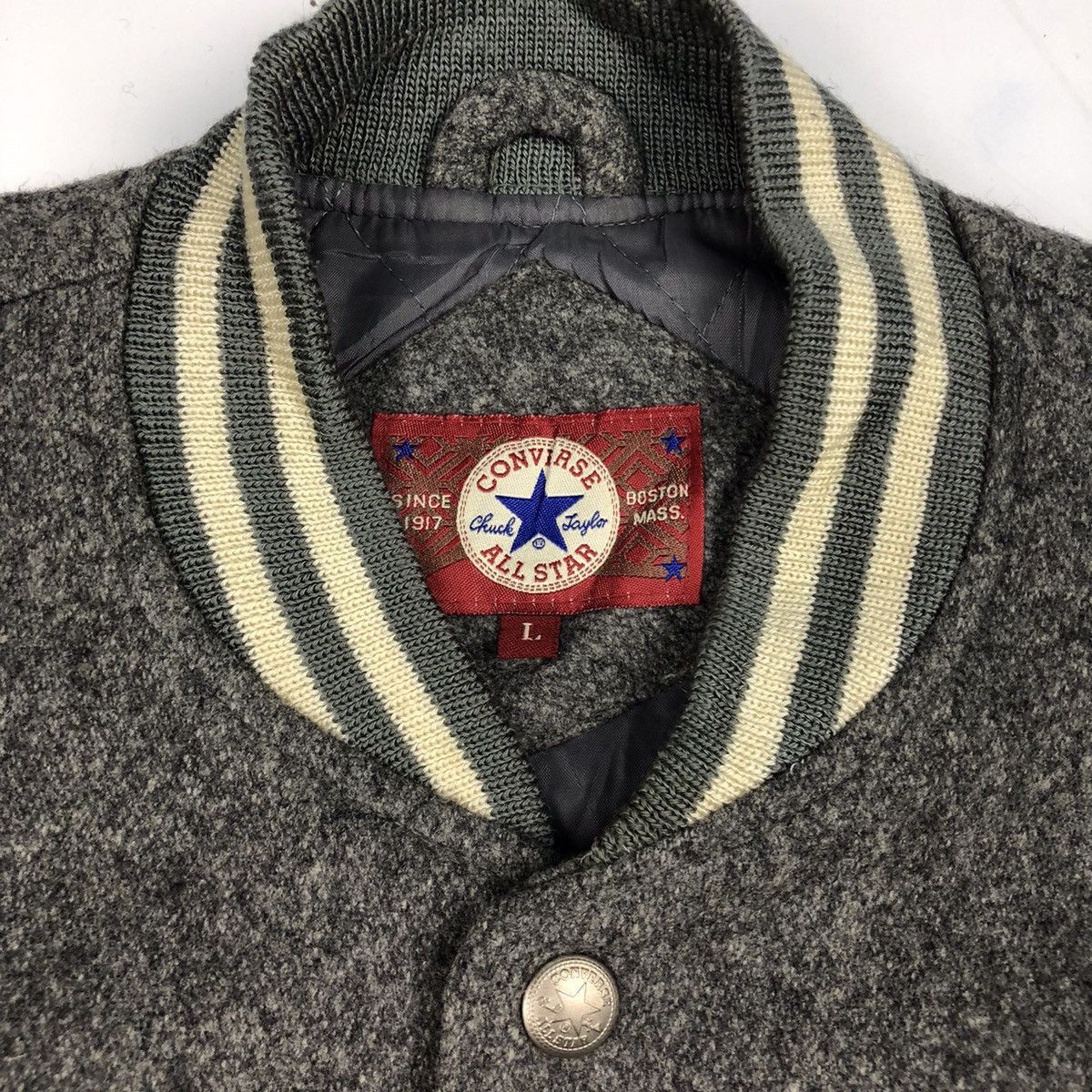Converse × Vintage Vintage CONVERSE big logo embroidery leather sleeve varsity Size US L / EU 52-54 / 3 - 5 Thumbnail