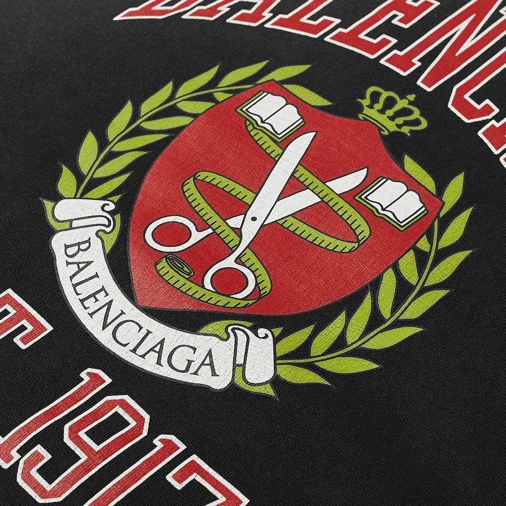 Balenciaga Balenciaga Men's College Logo Cotton Crewneck Sweatshirt Size US S / EU 44-46 / 1 - 5 Thumbnail