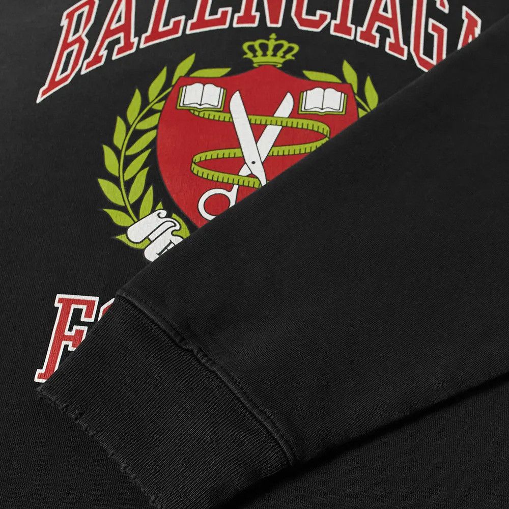 Balenciaga Balenciaga Men's College Logo Cotton Crewneck Sweatshirt Size US S / EU 44-46 / 1 - 4 Thumbnail