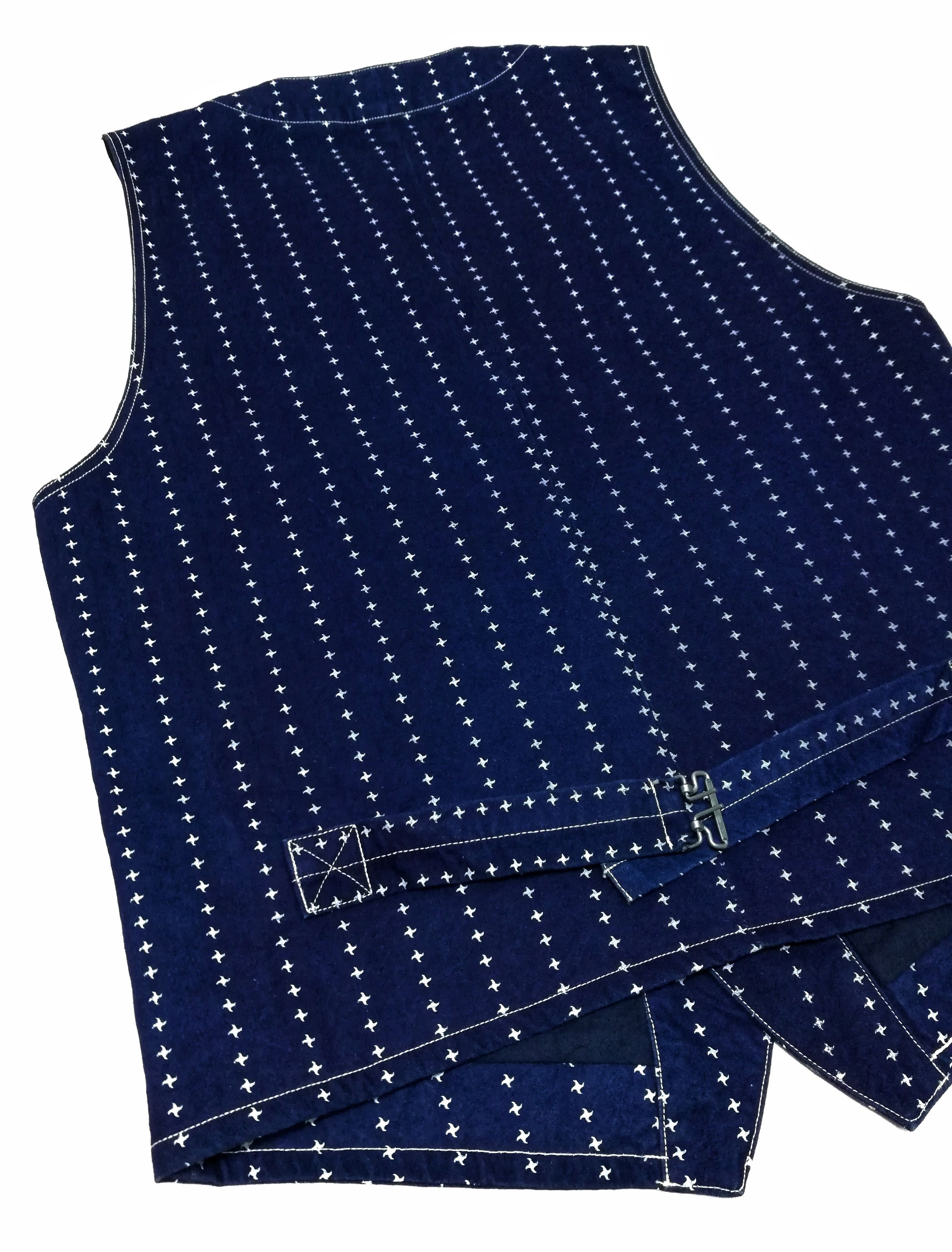 Indigo × Japanese Brand × Samurai Jeans 🔥Samurai Jeans Shuriken Wabash Blue Indigo Denim Head Vest Size US M / EU 48-50 / 2 - 12 Thumbnail