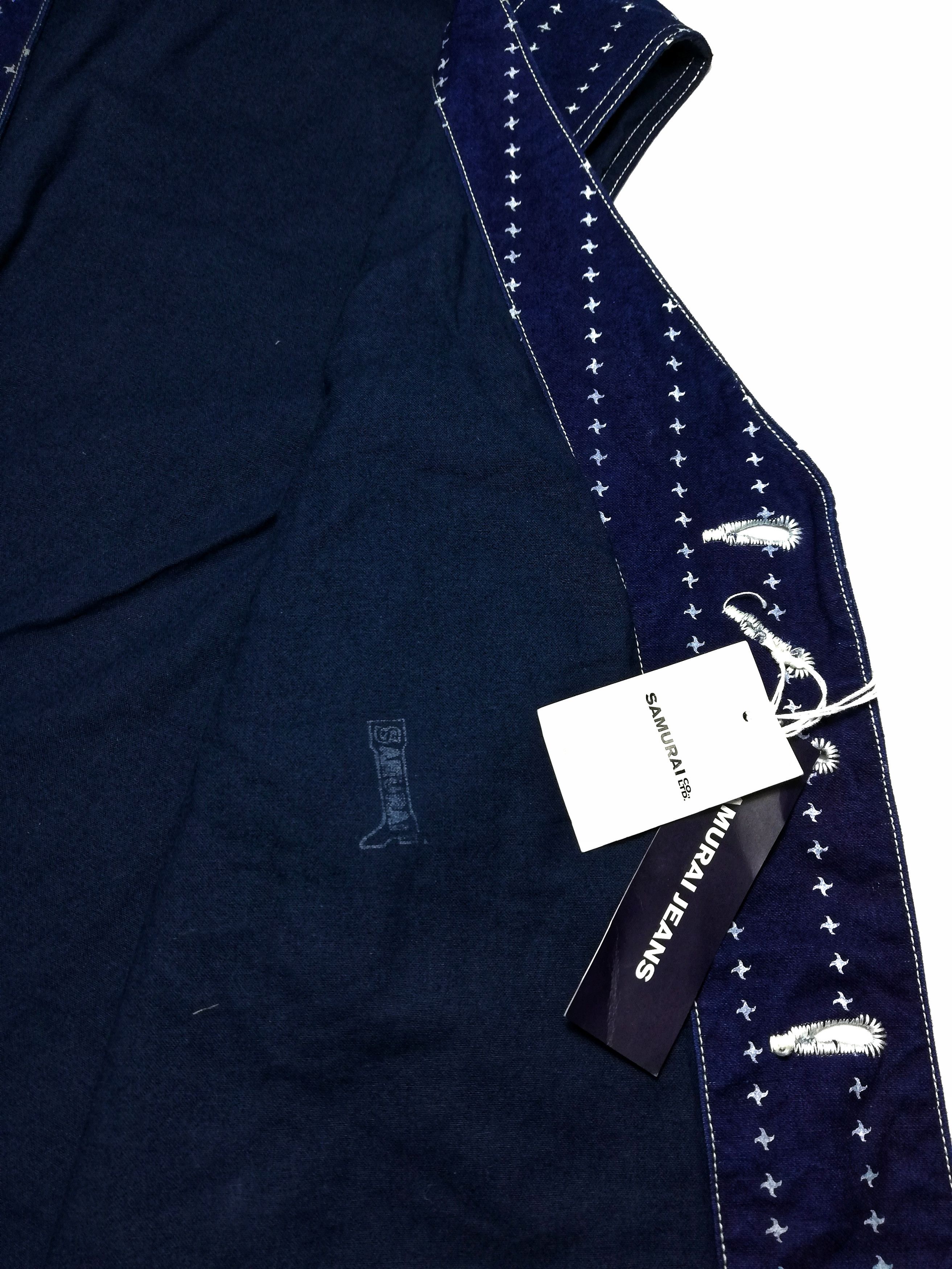 Indigo × Japanese Brand × Samurai Jeans 🔥Samurai Jeans Shuriken Wabash Blue Indigo Denim Head Vest Size US M / EU 48-50 / 2 - 6 Thumbnail