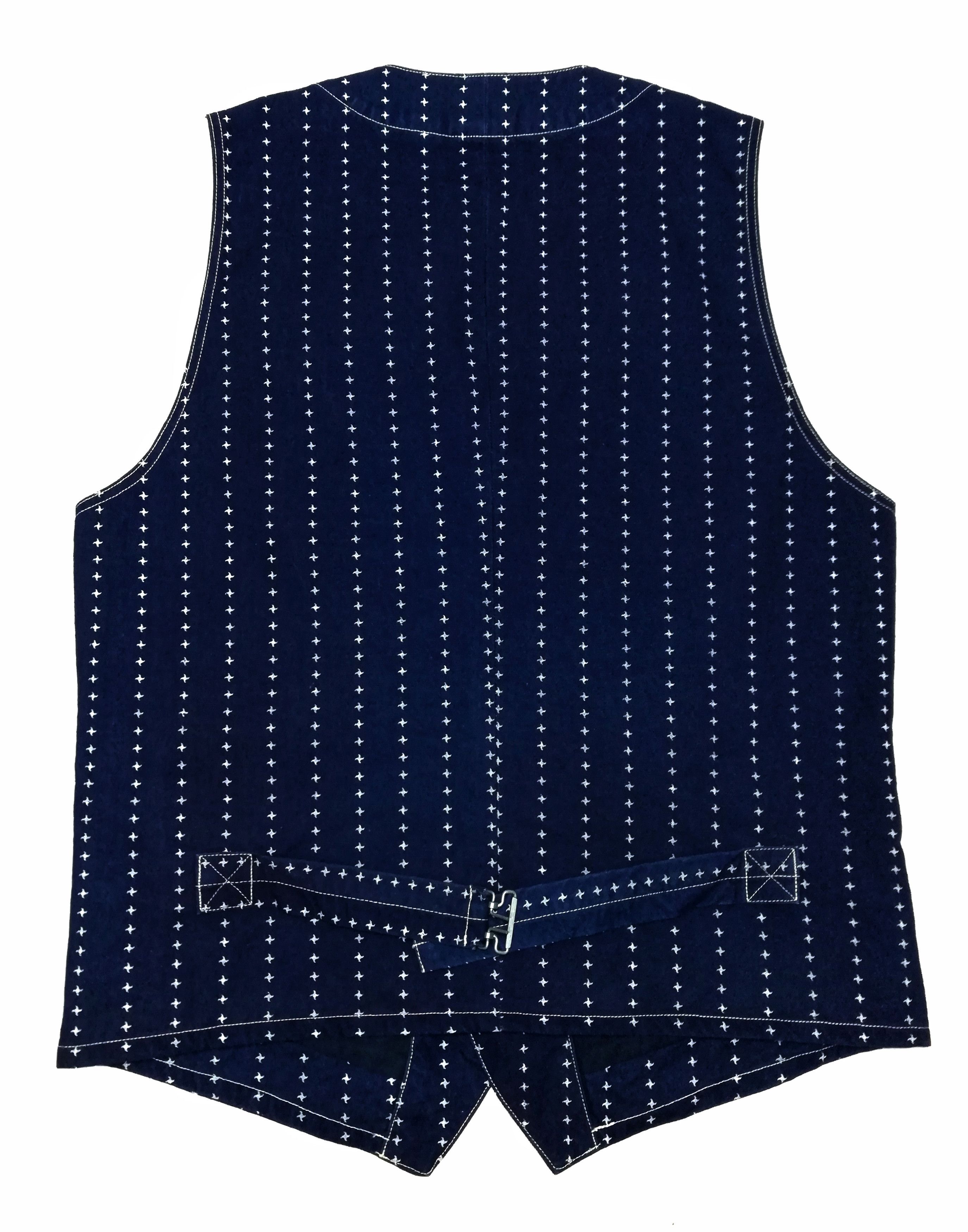 Indigo × Japanese Brand × Samurai Jeans 🔥Samurai Jeans Shuriken Wabash Blue Indigo Denim Head Vest Size US M / EU 48-50 / 2 - 10 Thumbnail