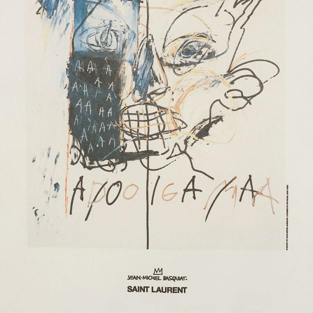 Saint Laurent Paris Saint Laurent x Basquiat Unisex Cotton Tote Bag White Size ONE SIZE - 3 Thumbnail