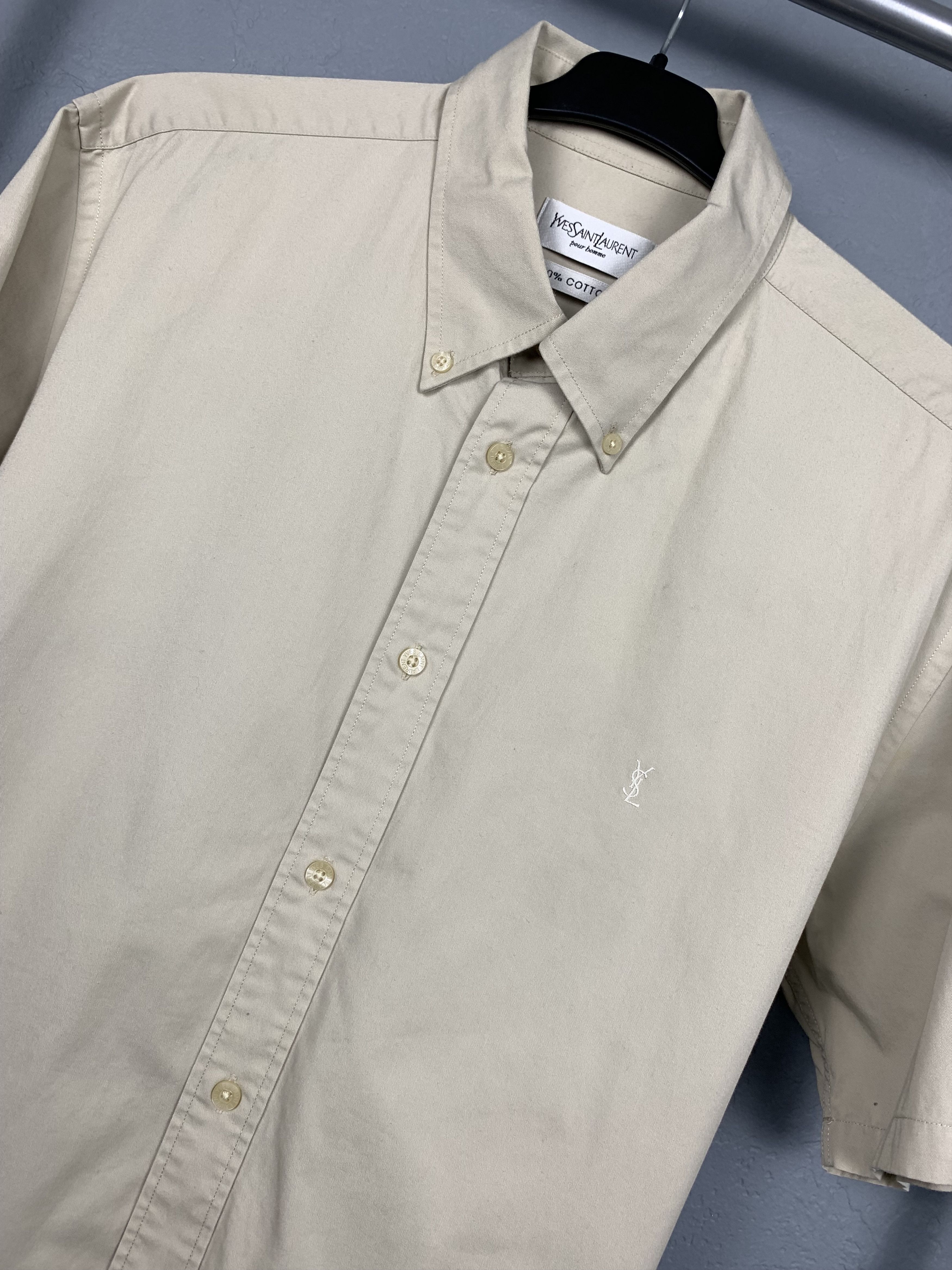 Yves Saint Laurent Yves Saint Laurent YSL Mens Short Sleeve Shirt Size US L / EU 52-54 / 3 - 2 Thumbnail