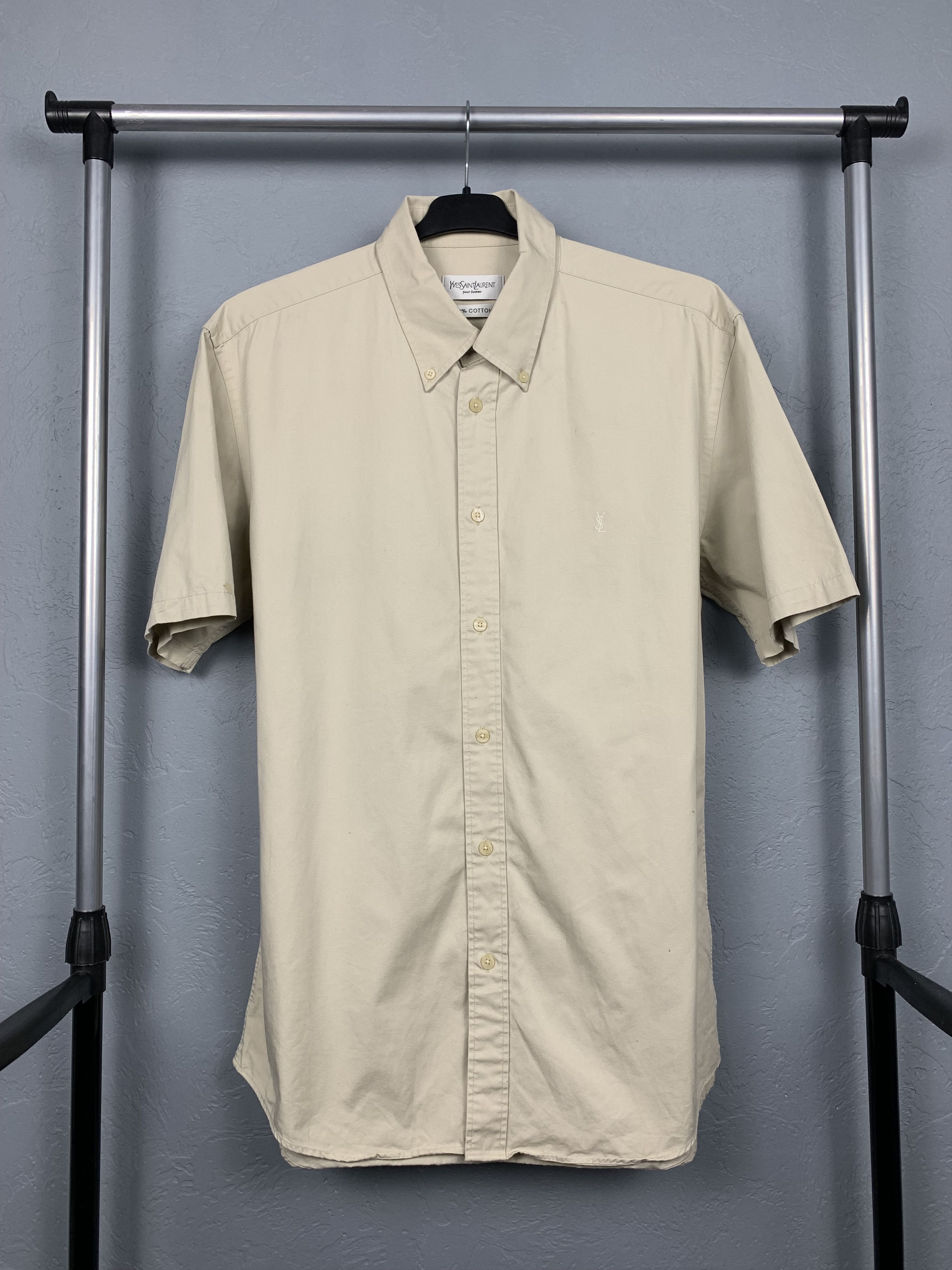 Yves Saint Laurent Yves Saint Laurent YSL Mens Short Sleeve Shirt Size US L / EU 52-54 / 3 - 1 Thumbnail