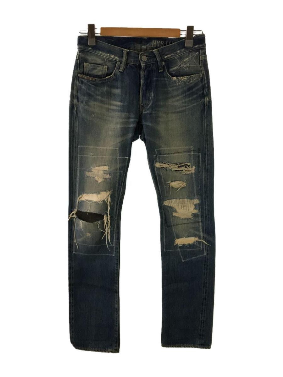 image of Hysteric Glamour Ss15 Distressed Repair Stitch Denim Jeans in Indigo, Men's (Size 30)