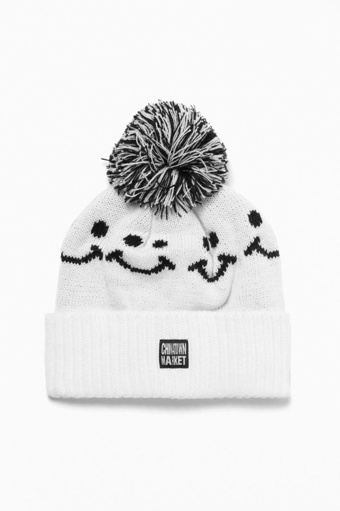 image of Chinatown Market Smiley Beanie in White, Men's