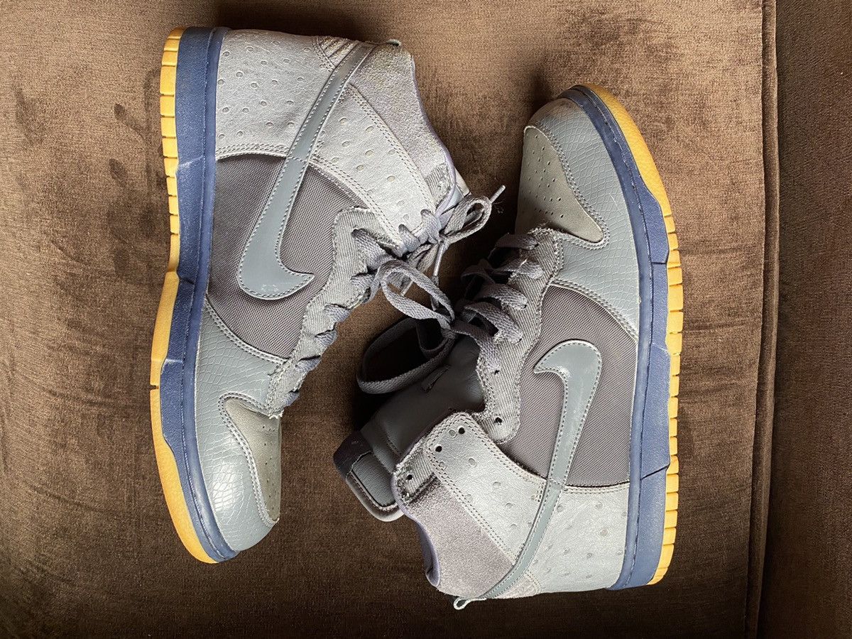 Nike 2005 Dunk High Deluxe Light Graphite Blue Size US 10.5 / EU 43-44 - 3 Thumbnail