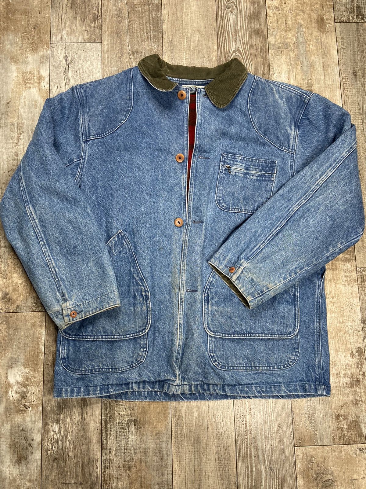 Vintage L.L. Bean Fleece Lined Denim Chore Coat