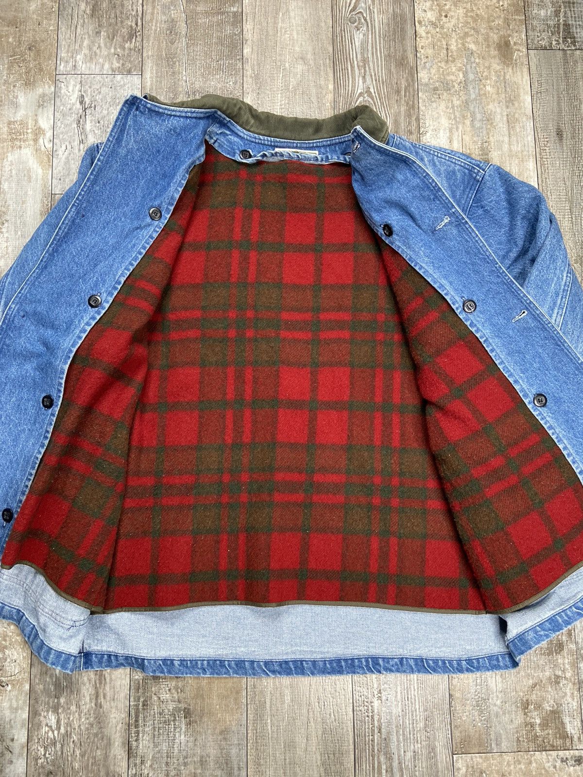 L.L. Bean Vintage L.L. Bean Fleece Lined Denim Chore Coat Size US XL / EU 56 / 4 - 2 Thumbnail
