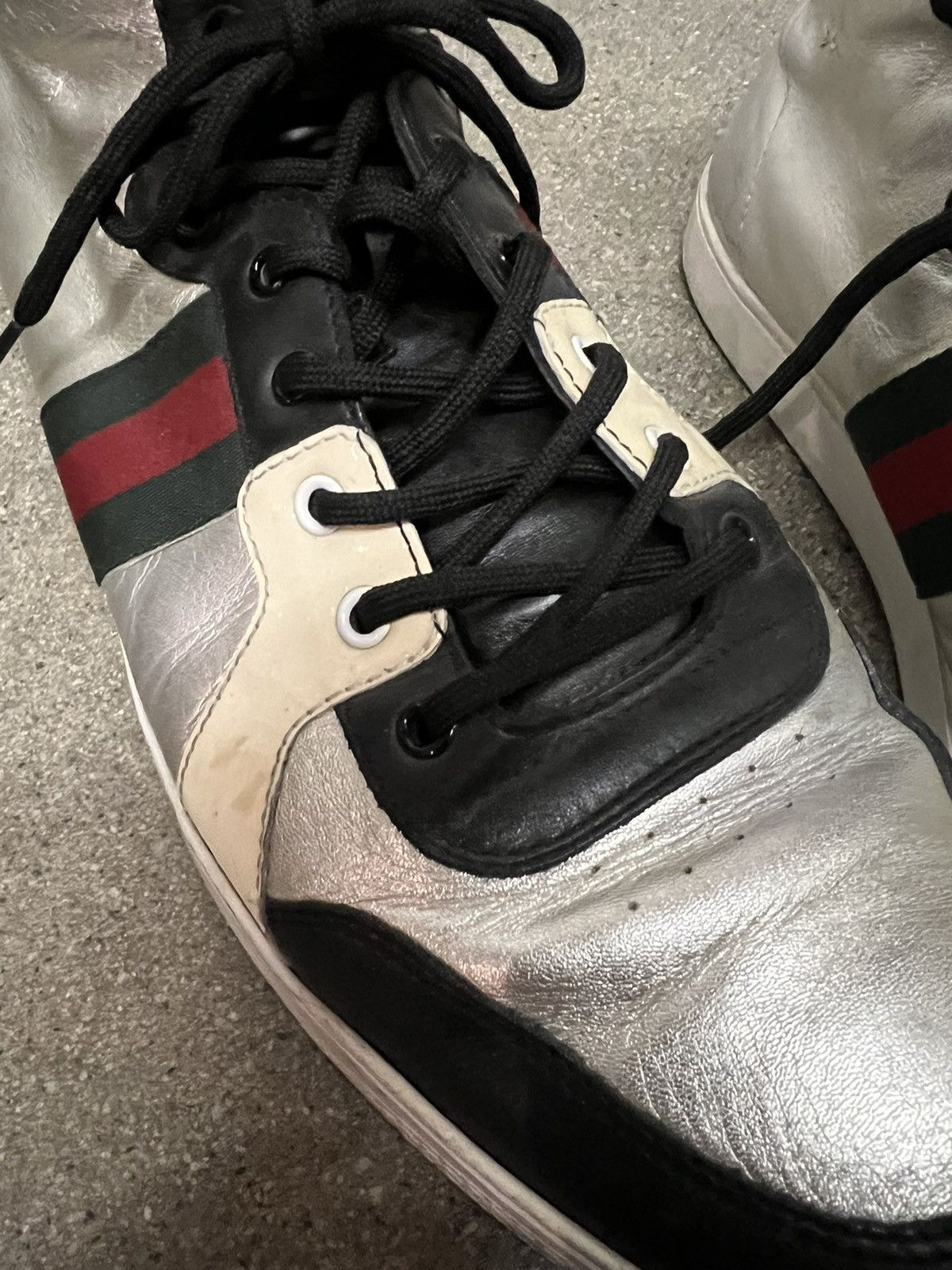 Gucci $1248 LIMITED 1/1000 "Platinum Edition” High Tops Size US 13 / EU 46 - 4 Thumbnail