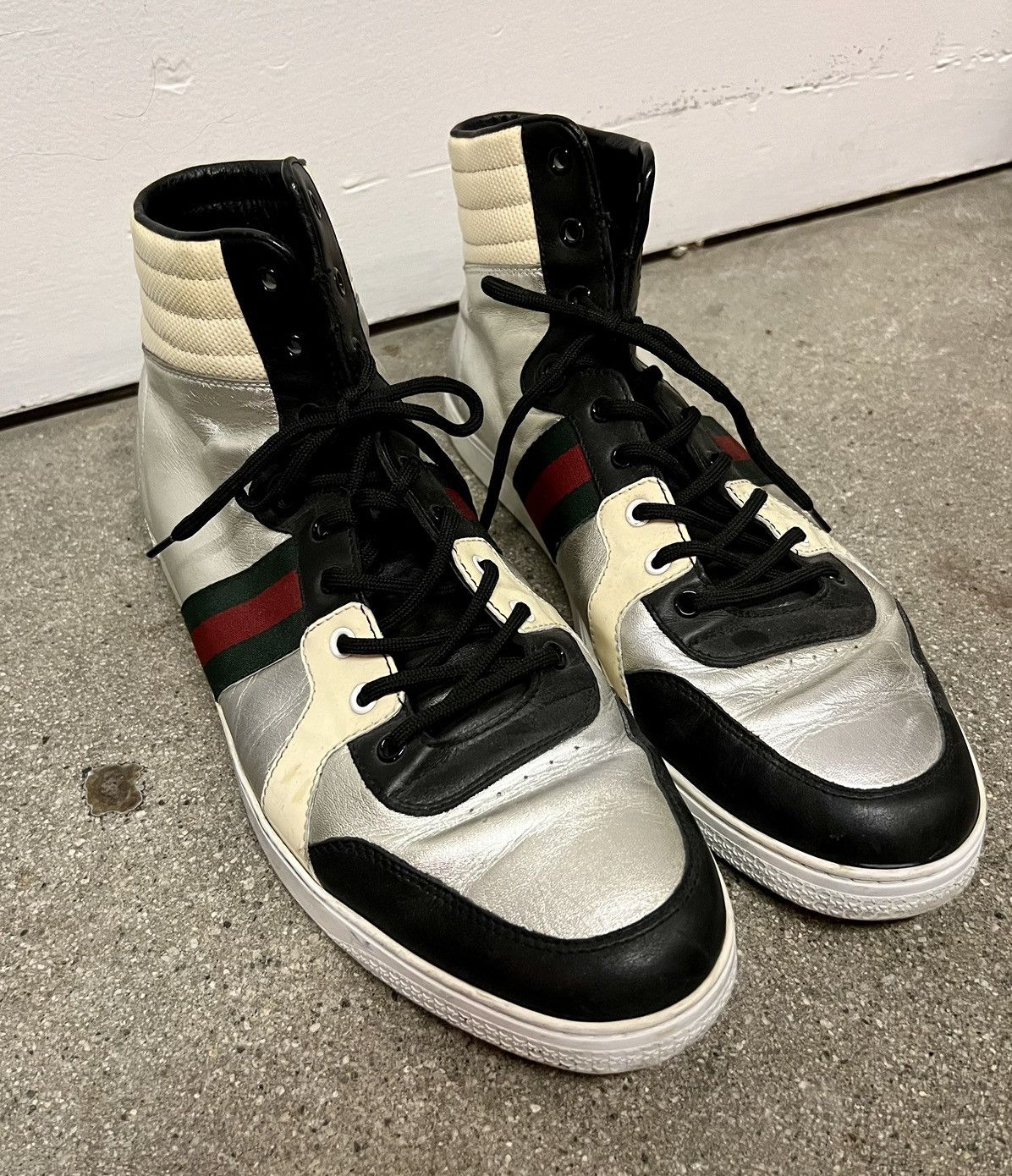 Gucci $1248 LIMITED 1/1000 "Platinum Edition” High Tops Size US 13 / EU 46 - 2 Thumbnail