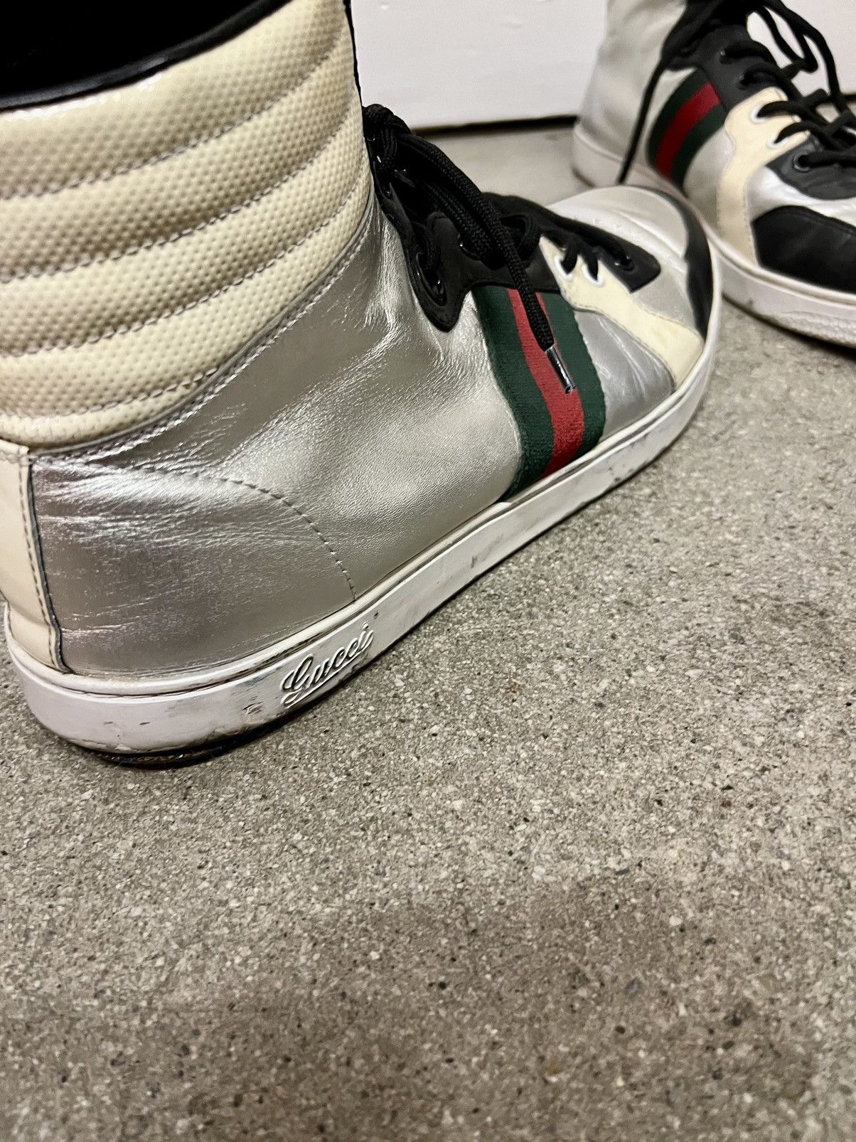 Gucci $1248 LIMITED 1/1000 "Platinum Edition” High Tops Size US 13 / EU 46 - 9 Thumbnail