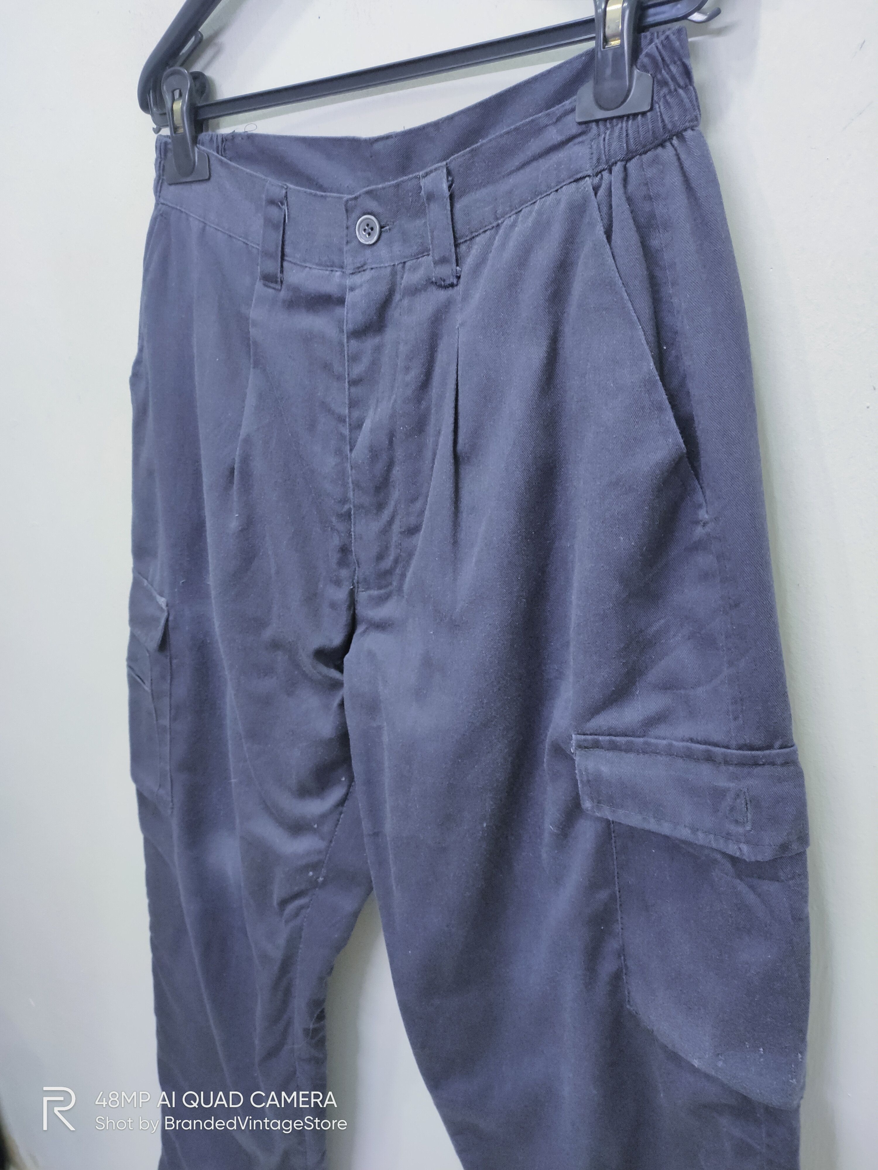 Japanese Brand × Vintage Vintage Fleece Inside Elastic Waistband Workwear Cargo Pant Size US 29 - 8 Thumbnail