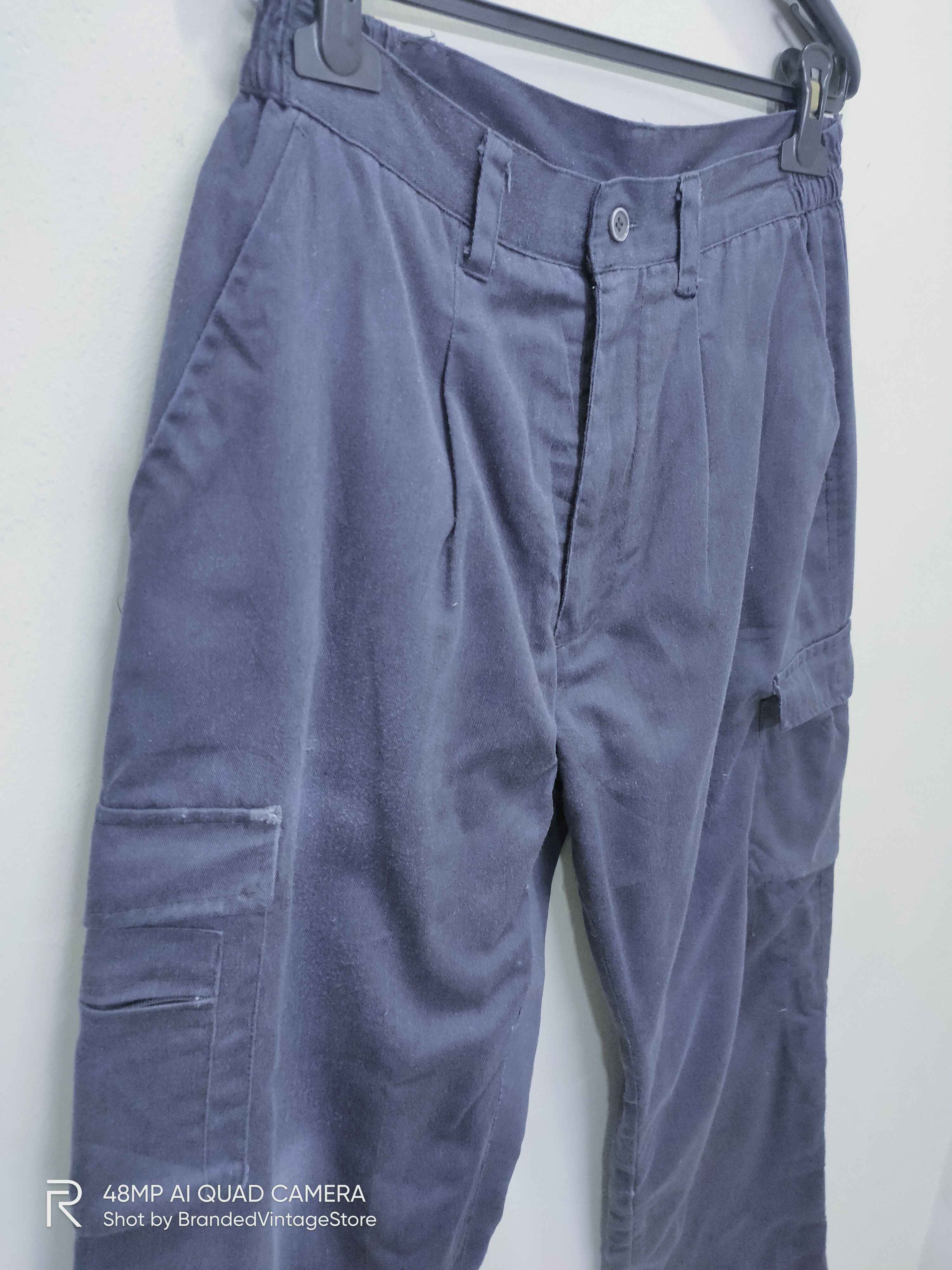 Japanese Brand × Vintage Vintage Fleece Inside Elastic Waistband Workwear Cargo Pant Size US 29 - 6 Thumbnail