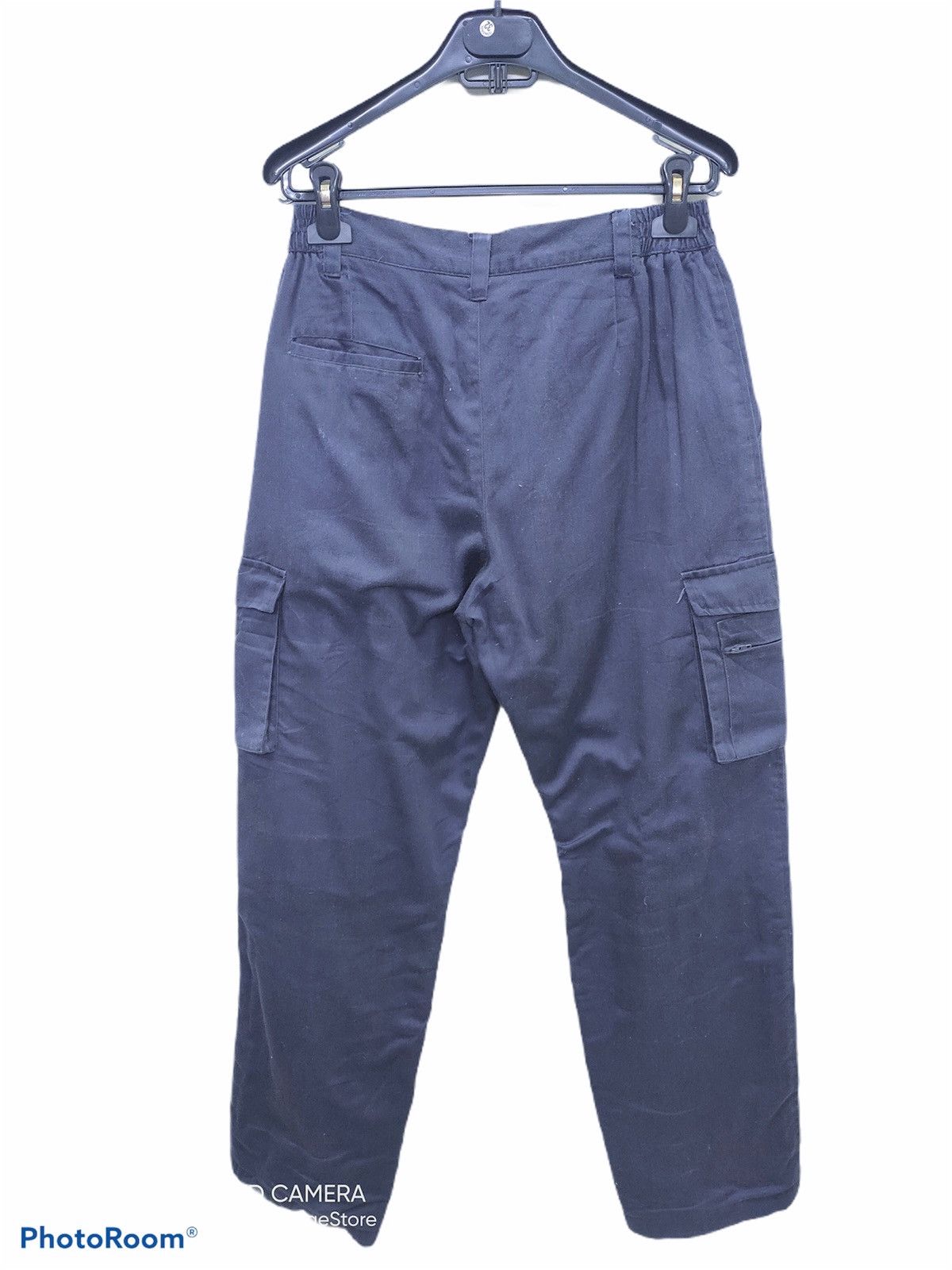 Japanese Brand × Vintage Vintage Fleece Inside Elastic Waistband Workwear Cargo Pant Size US 29 - 2 Thumbnail