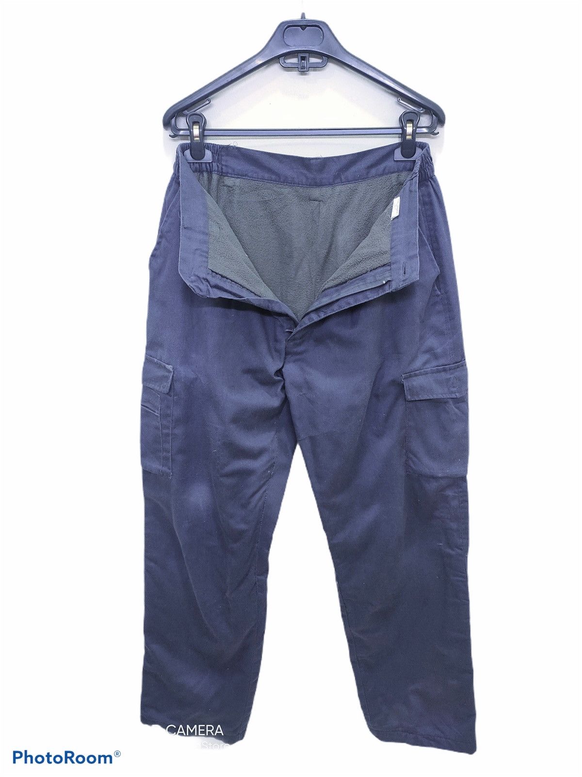 Japanese Brand × Vintage Vintage Fleece Inside Elastic Waistband Workwear Cargo Pant Size US 29 - 3 Thumbnail