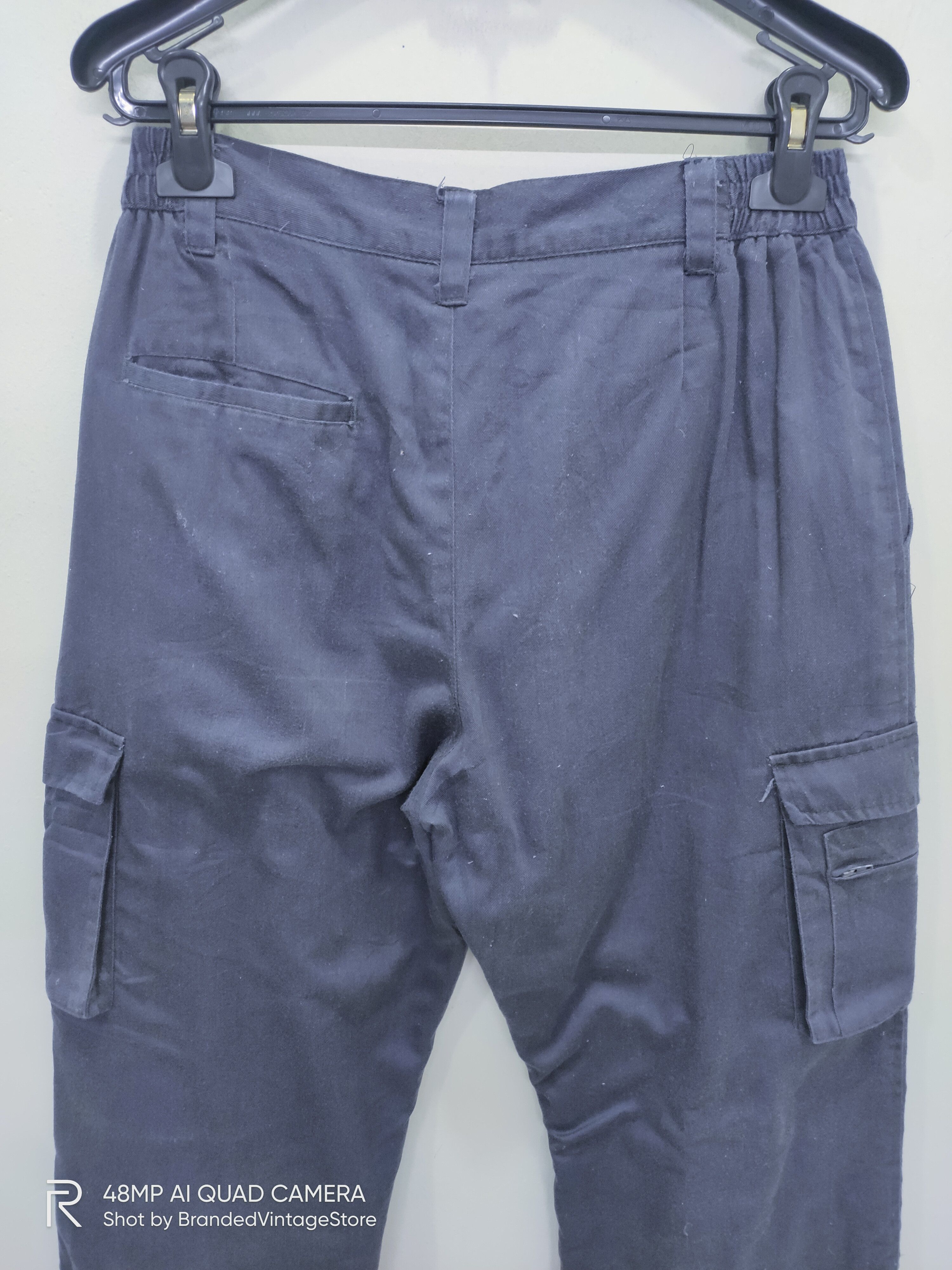 Japanese Brand × Vintage Vintage Fleece Inside Elastic Waistband Workwear Cargo Pant Size US 29 - 9 Thumbnail