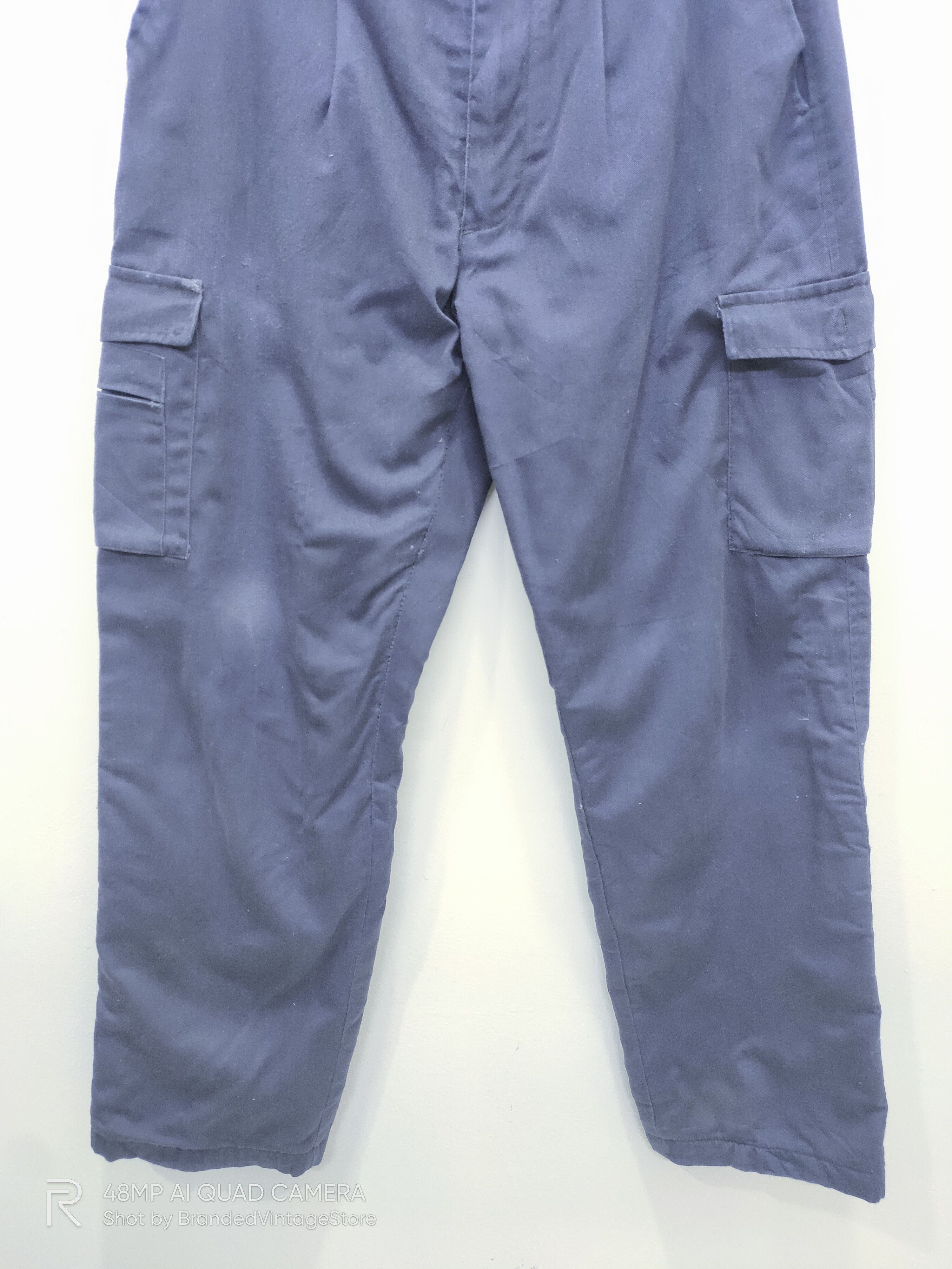 Japanese Brand × Vintage Vintage Fleece Inside Elastic Waistband Workwear Cargo Pant Size US 29 - 5 Thumbnail