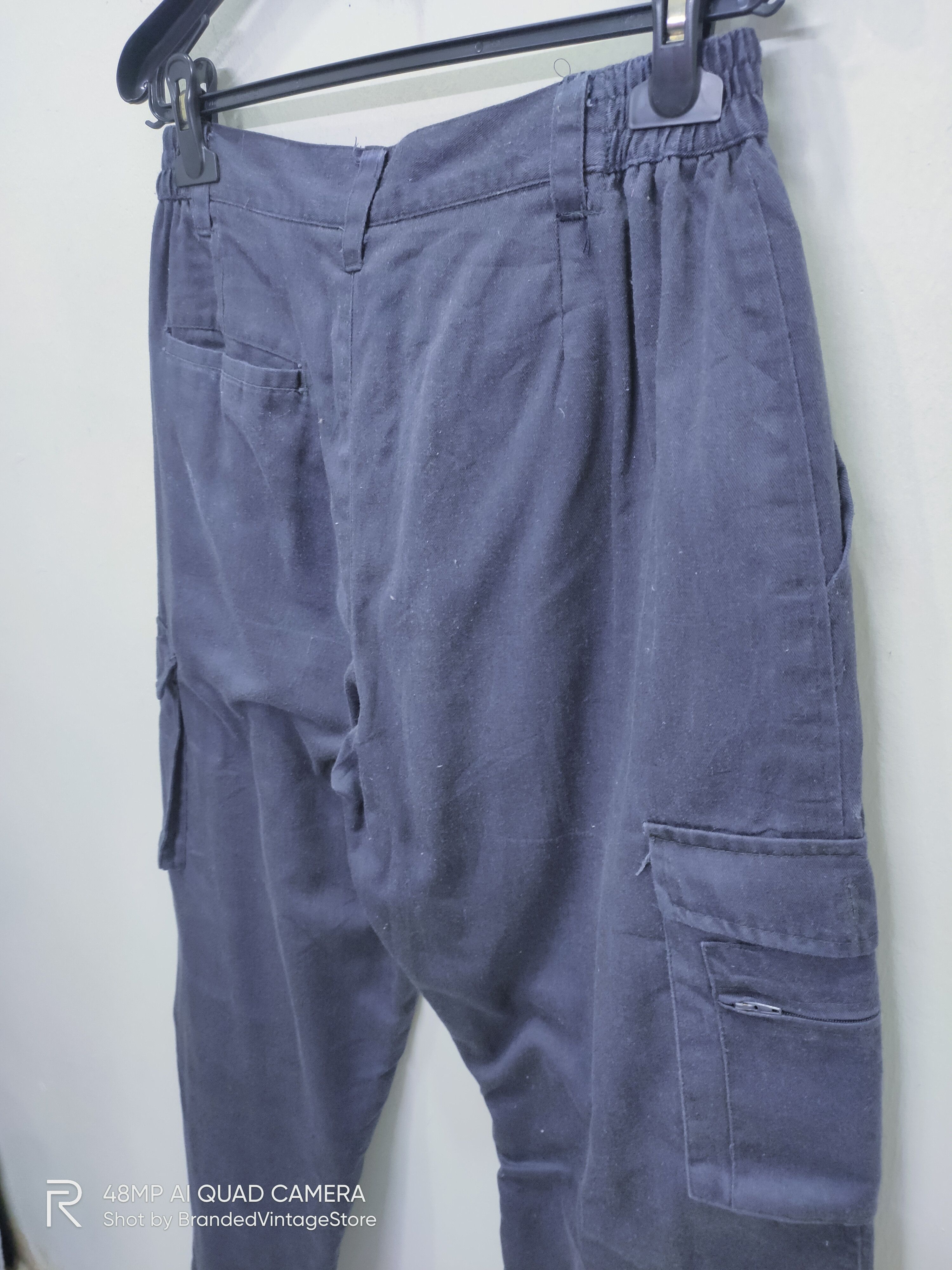 Japanese Brand × Vintage Vintage Fleece Inside Elastic Waistband Workwear Cargo Pant Size US 29 - 11 Thumbnail