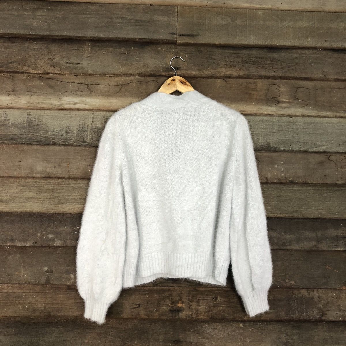 Homespun Knitwear Japan Silver Mohair Shag Shaggy cardigan Knitwear #c1066 Size US M / EU 48-50 / 2 - 11 Thumbnail