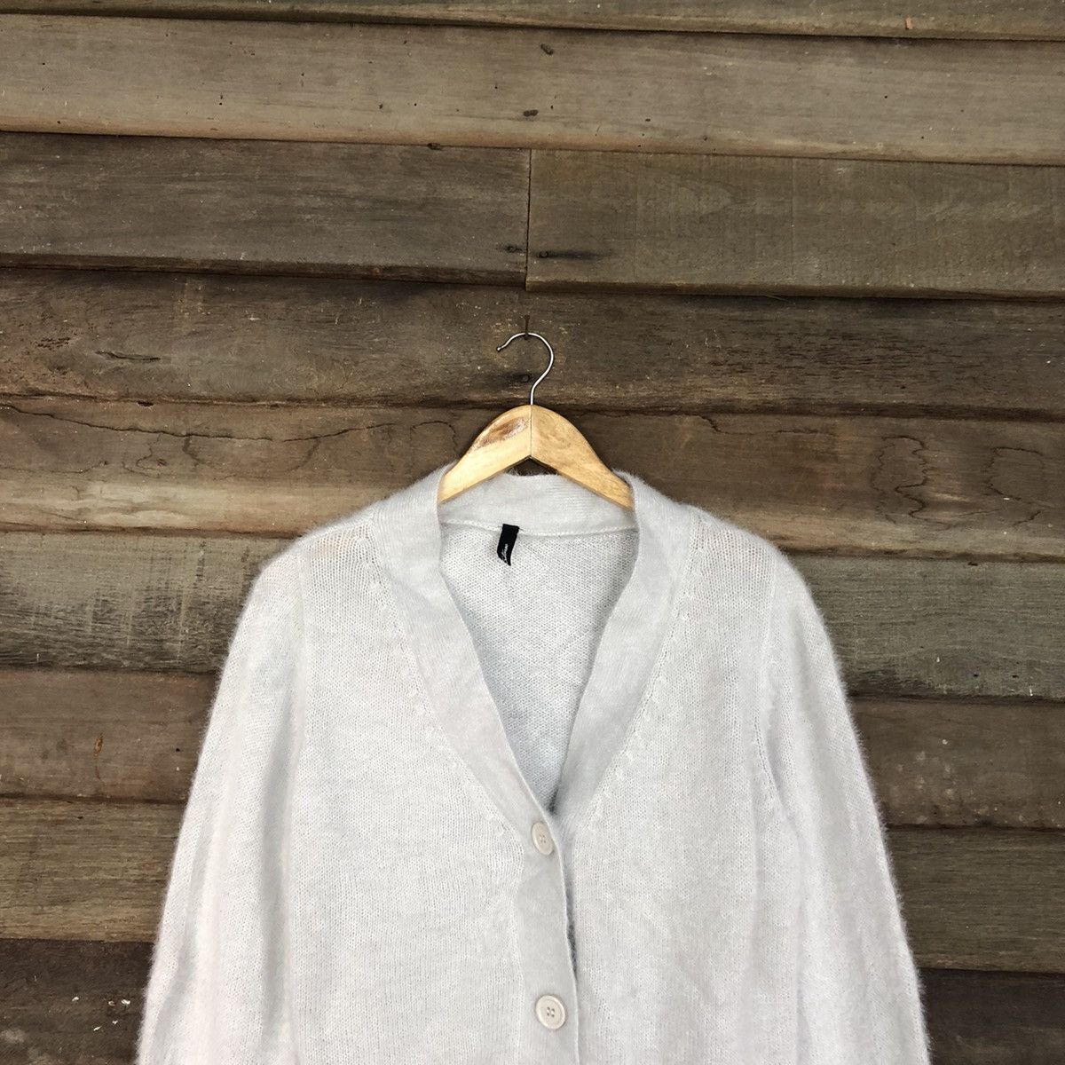 Homespun Knitwear Japan Silver Mohair Shag Shaggy cardigan Knitwear #c1066 Size US M / EU 48-50 / 2 - 2 Thumbnail