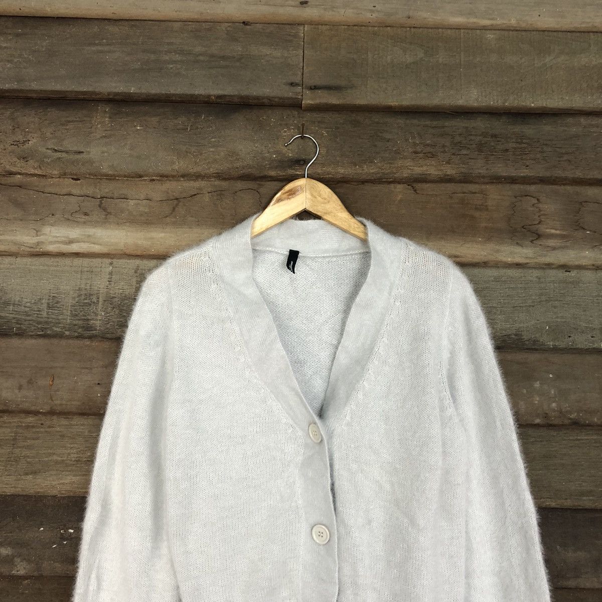 Homespun Knitwear Japan Silver Mohair Shag Shaggy cardigan Knitwear #c1066 Size US M / EU 48-50 / 2 - 9 Thumbnail