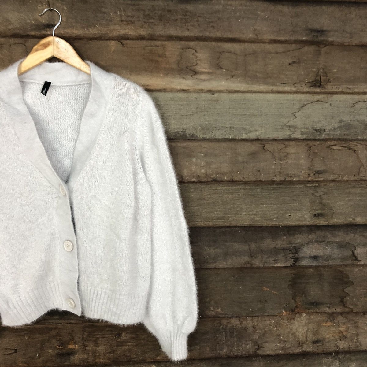 Homespun Knitwear Japan Silver Mohair Shag Shaggy cardigan Knitwear #c1066 Size US M / EU 48-50 / 2 - 5 Thumbnail