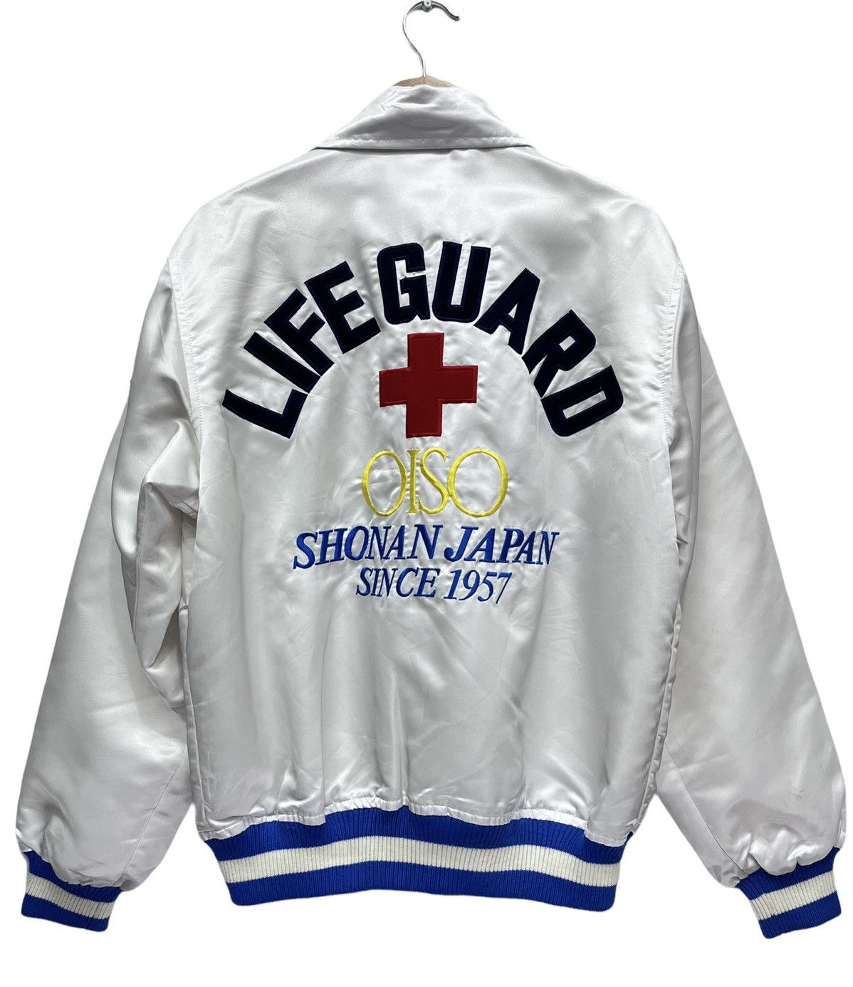 image of Lifes A Beach x Mizuno VTG 90’S Oiso Shonan Japan Surf+Rescue Life Guard Jacket in White (Size Medi