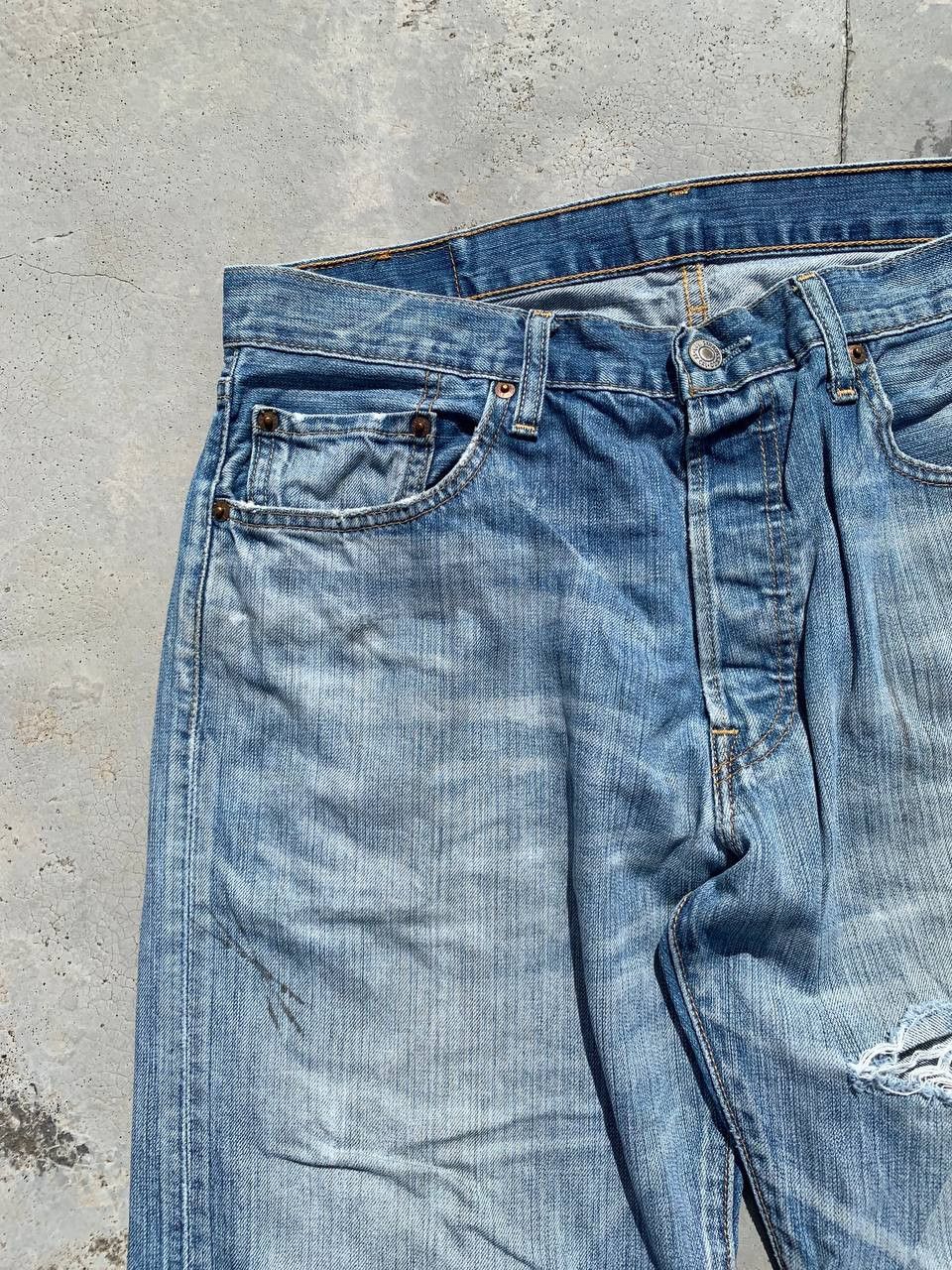 Levi's Vintage Levis 501 Japan Washed Distressed Denim Jeans Size US 34 / EU 50 - 4 Thumbnail