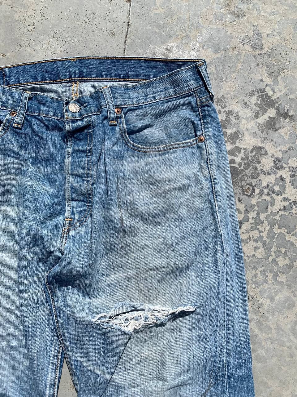 Levi's Vintage Levis 501 Japan Washed Distressed Denim Jeans Size US 34 / EU 50 - 3 Thumbnail