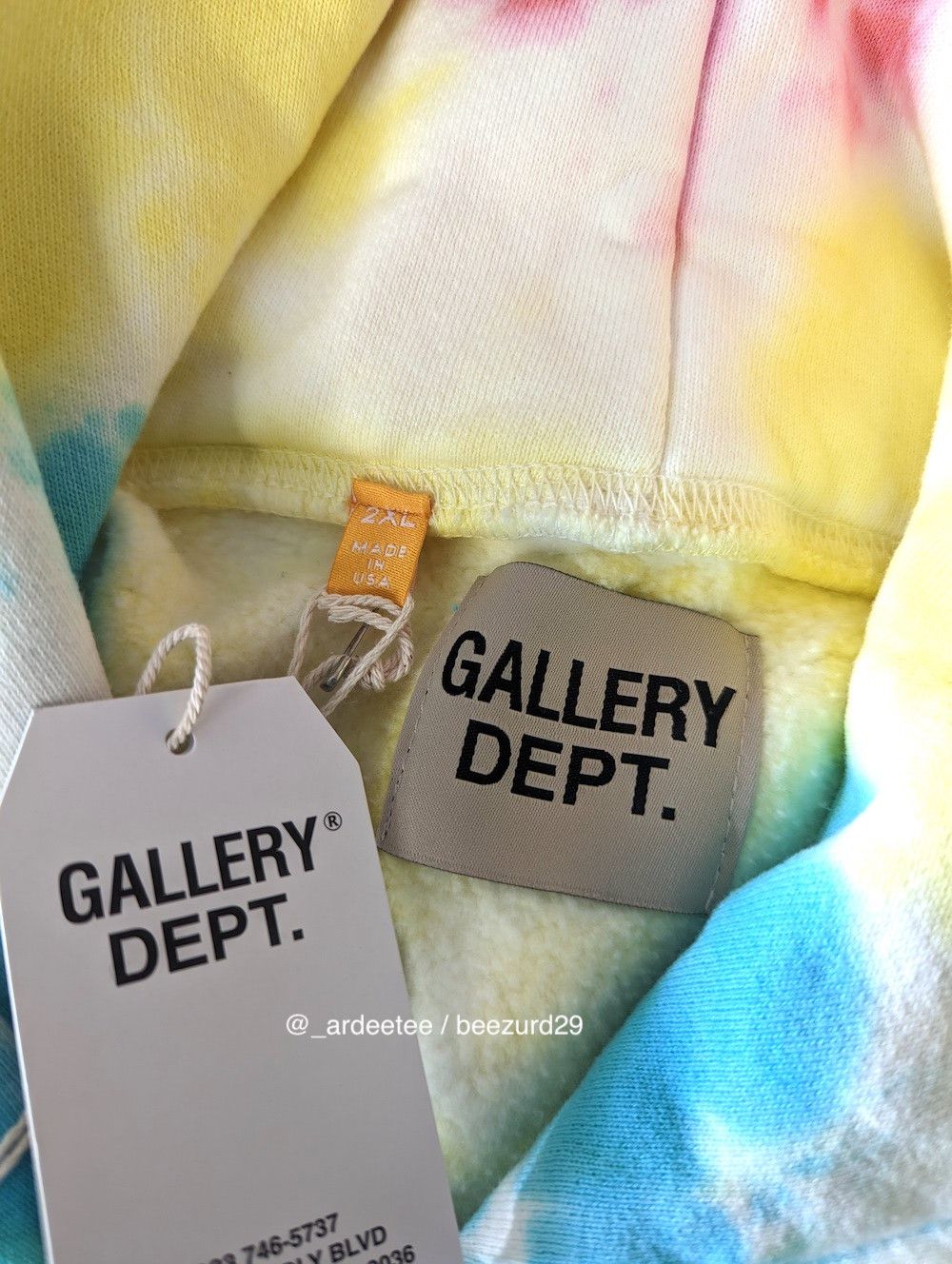 Gallery Dept. *NEW* TIE DYE DISTRESSED PEACE HOODIE XXL Size US XXL / EU 58 / 5 - 8 Thumbnail