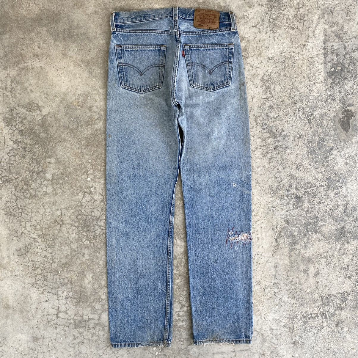 Levi's Vintage 90’s Levis 501 Stonewashed Blue Ripped Jeans Size US 29 - 13 Thumbnail