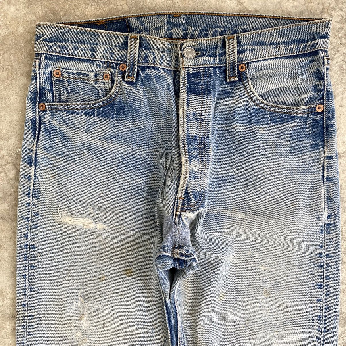Levi's Vintage 90’s Levis 501 Stonewashed Blue Ripped Jeans Size US 29 - 7 Thumbnail