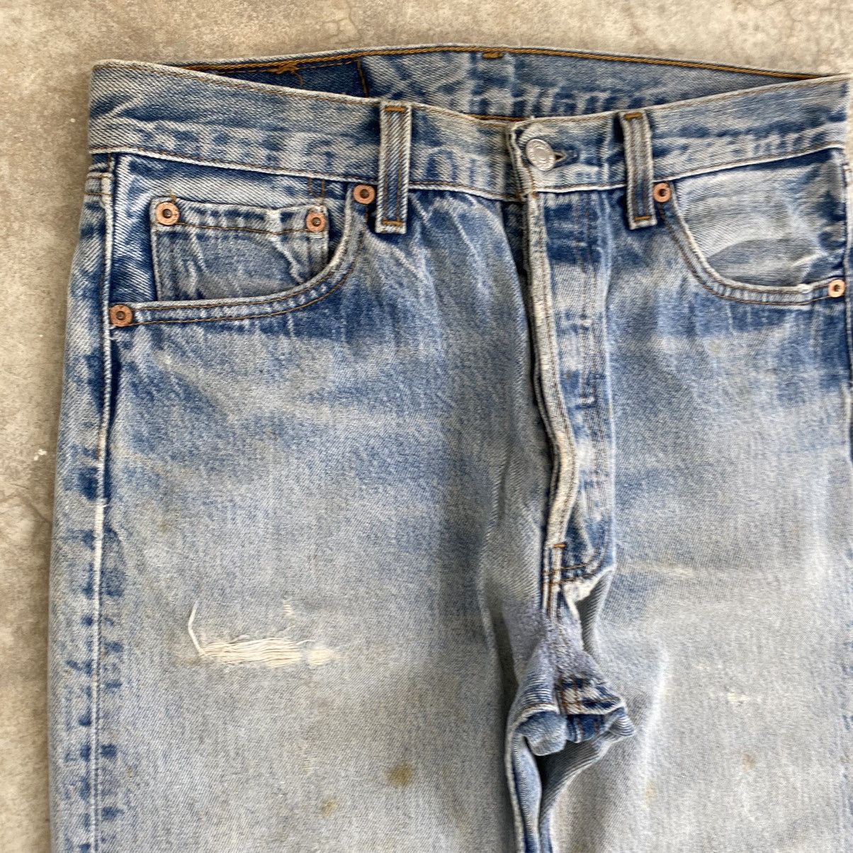 Levi's Vintage 90’s Levis 501 Stonewashed Blue Ripped Jeans Size US 29 - 8 Thumbnail