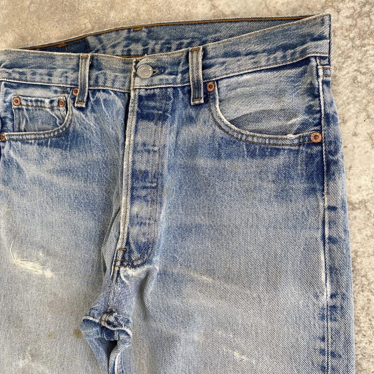 Levi's Vintage 90’s Levis 501 Stonewashed Blue Ripped Jeans Size US 29 - 9 Thumbnail