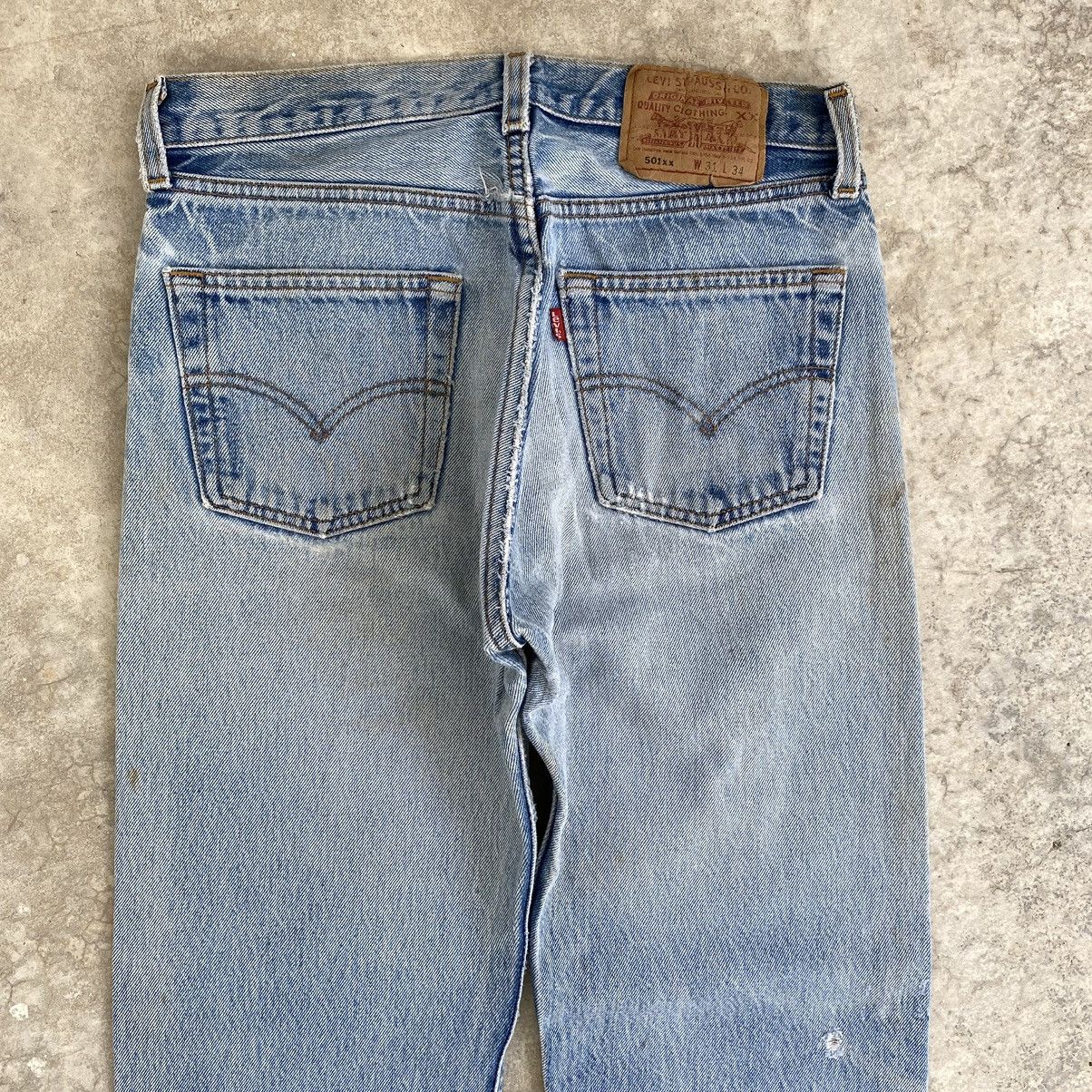 Levi's Vintage 90’s Levis 501 Stonewashed Blue Ripped Jeans Size US 29 - 14 Thumbnail
