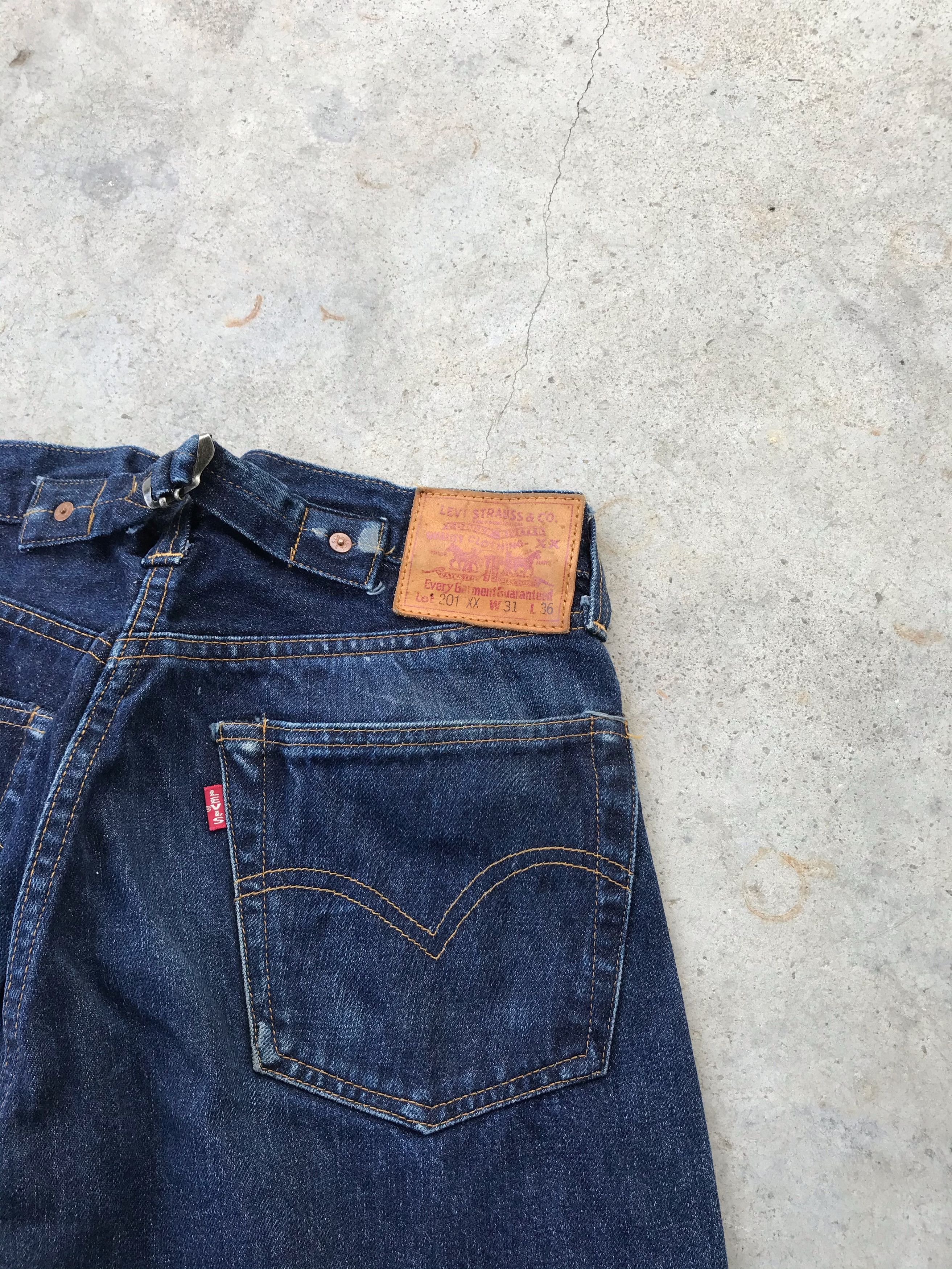 Levi's Vintage 80s Levi's 201xx buckle back dark blue denim jeans Size US 28 / EU 44 - 3 Thumbnail