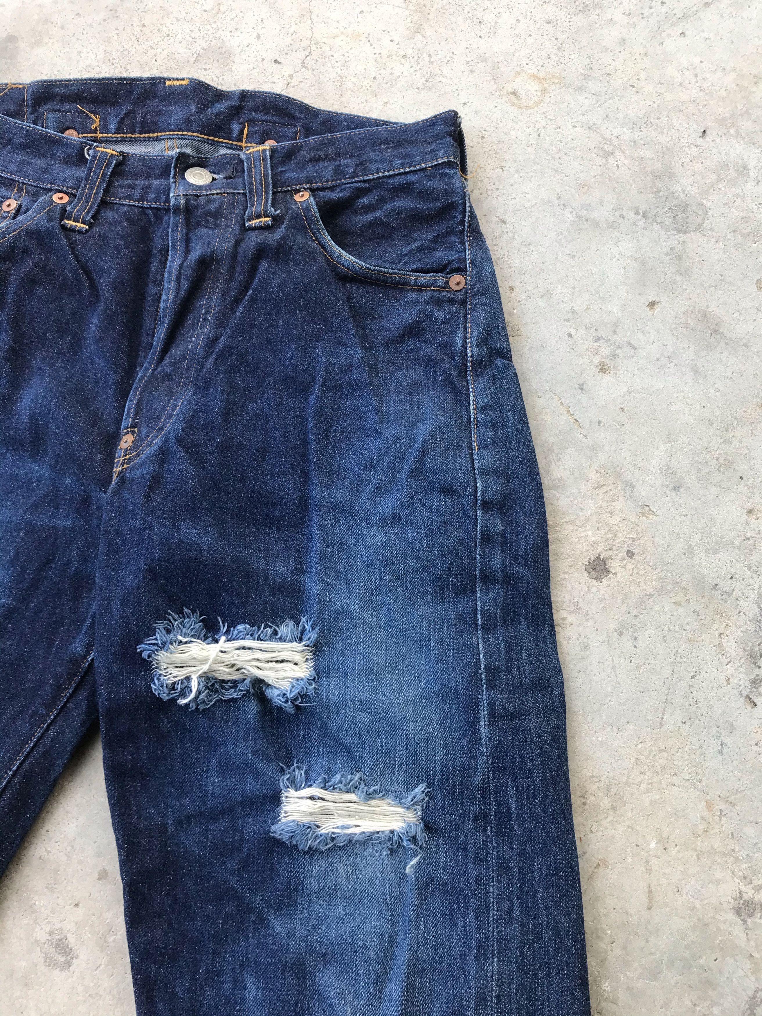 Levi's Vintage 80s Levi's 201xx buckle back dark blue denim jeans Size US 28 / EU 44 - 8 Thumbnail