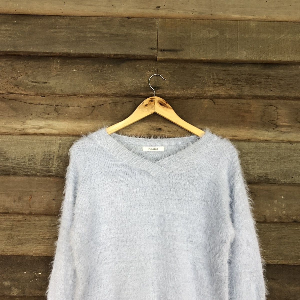 Homespun Knitwear DLL Khalita Soft Blue fur Shag Shaggy Knitwear #c1077 Size L / US 10 / IT 46 - 9 Thumbnail