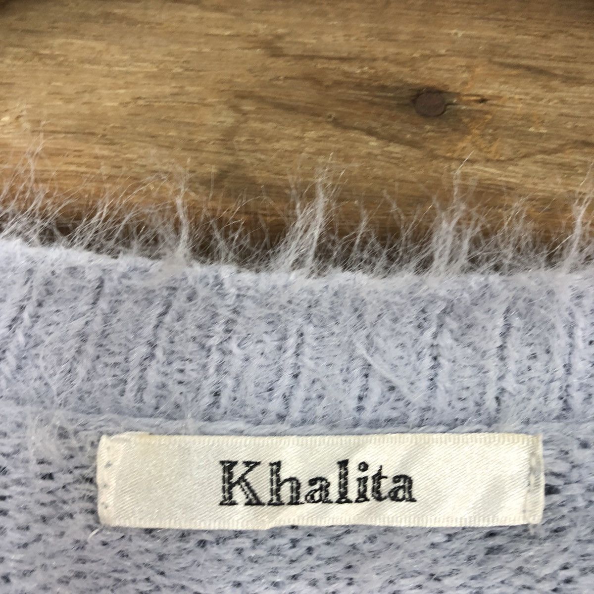 Homespun Knitwear DLL Khalita Soft Blue fur Shag Shaggy Knitwear #c1077 Size L / US 10 / IT 46 - 10 Thumbnail